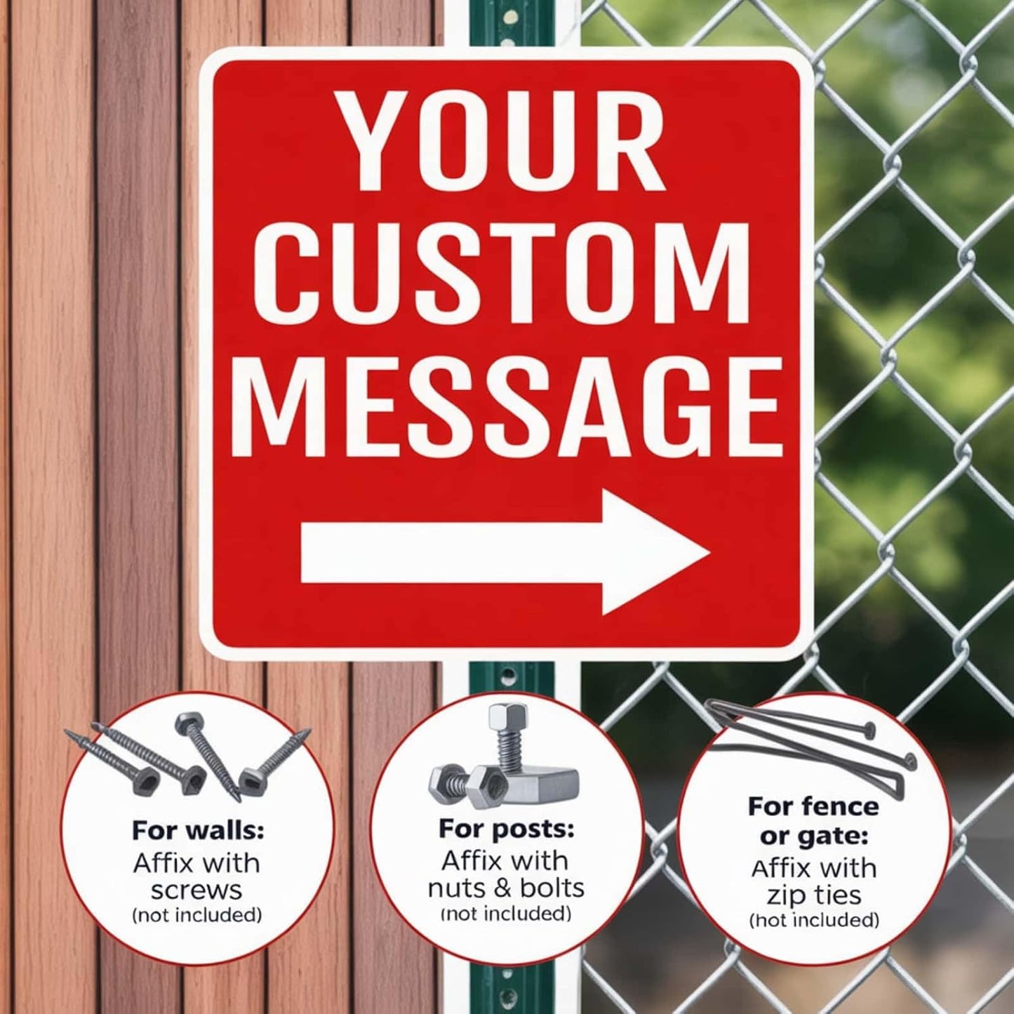 Custom Metal Left or Right Arrow Sign – 10x10 Inches Rust Free .040 Aluminum, Fade Resistant, Personalized Outdoor Sign for Business Workplace Office Home