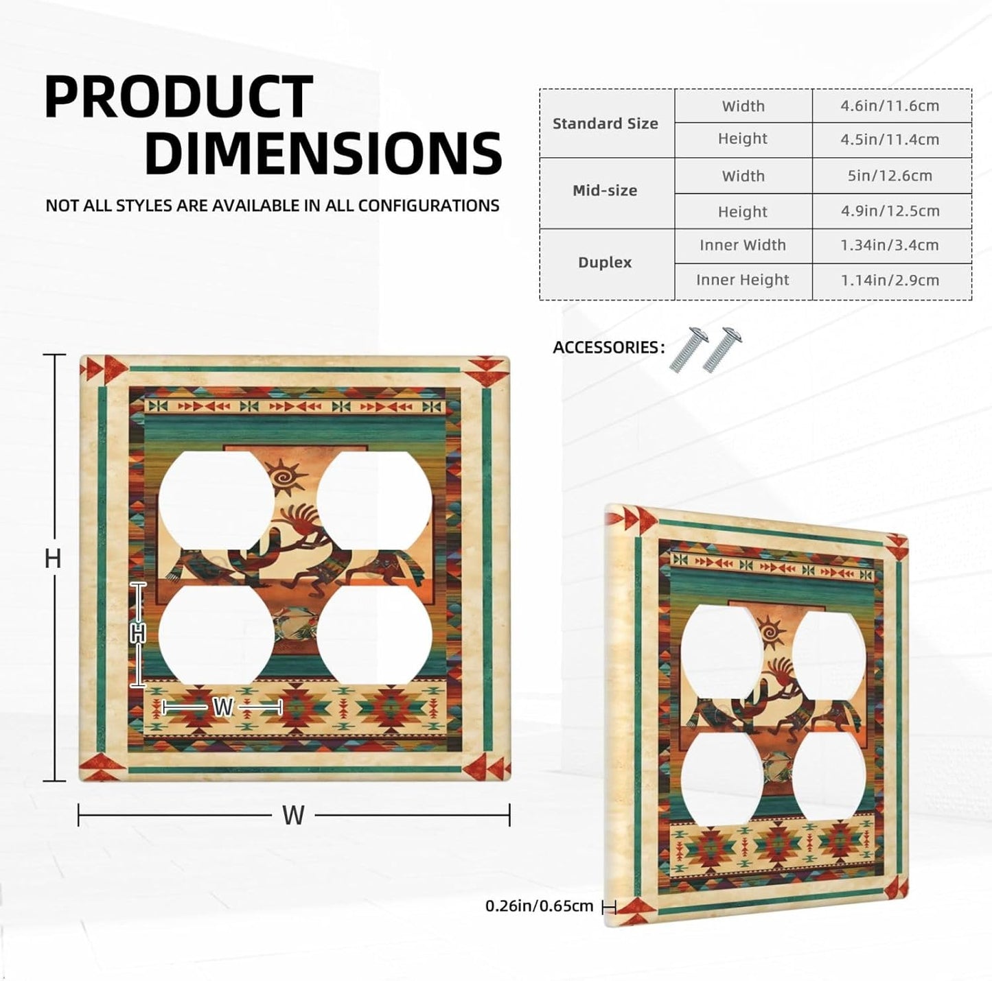 Decorative Outlet Covers Native American African Afro 2 Gang Wall Plate Double Duplex Light Switch Cover Switch Plate Covers Faceplate for Home Bedroom Decor