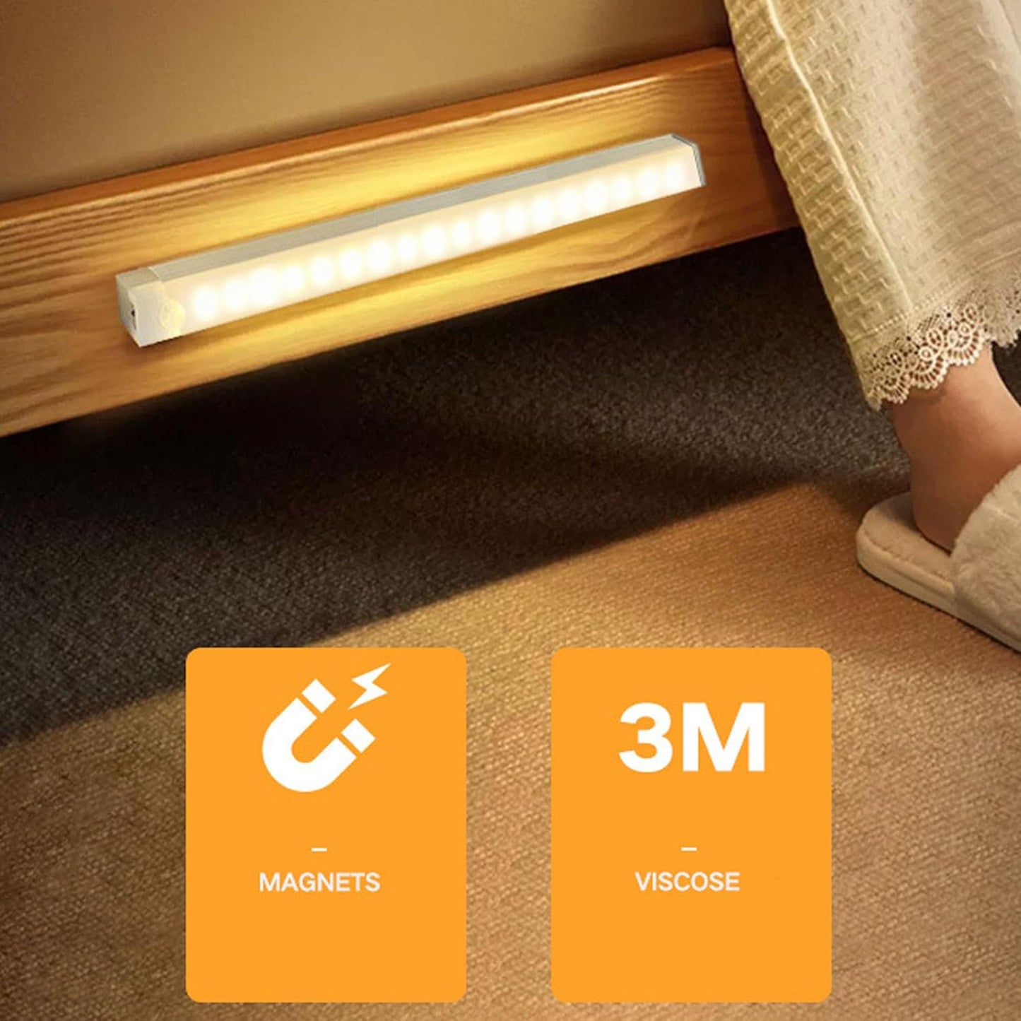 4 PCS Punch-Free Smart Sensor Magnetic Rechargeable Led Lights, Motion Sensor Light Indoor, USB C Rechargeable Closet Under Counter Lighting for Kitchen,Cupboard,Wardrobe (3.9in Warm Light)