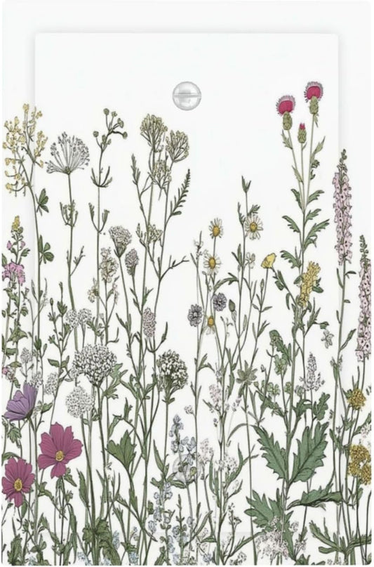 Vintage Herbs Wildflowers Plant Floral Light Switch Cover Plate 1 Gang No Device Blank Electrical Wall Plates Faceplate Decorative Switch Plate For Bed Room Home Decor