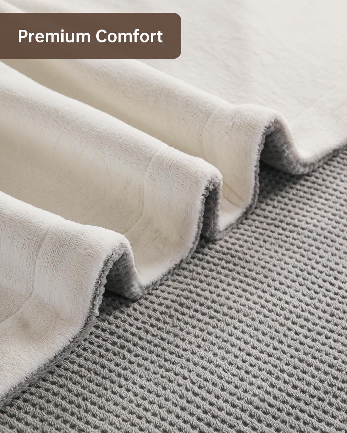 Electric Heated Blanket Queen Size, Washable Blanket Warmer with Dual Control for Home for Adults, Super Cozy Soft Fabric, 84" x 90", 9 Heat Levels, 1-9H Auto-Off, ETL Certified, Gray