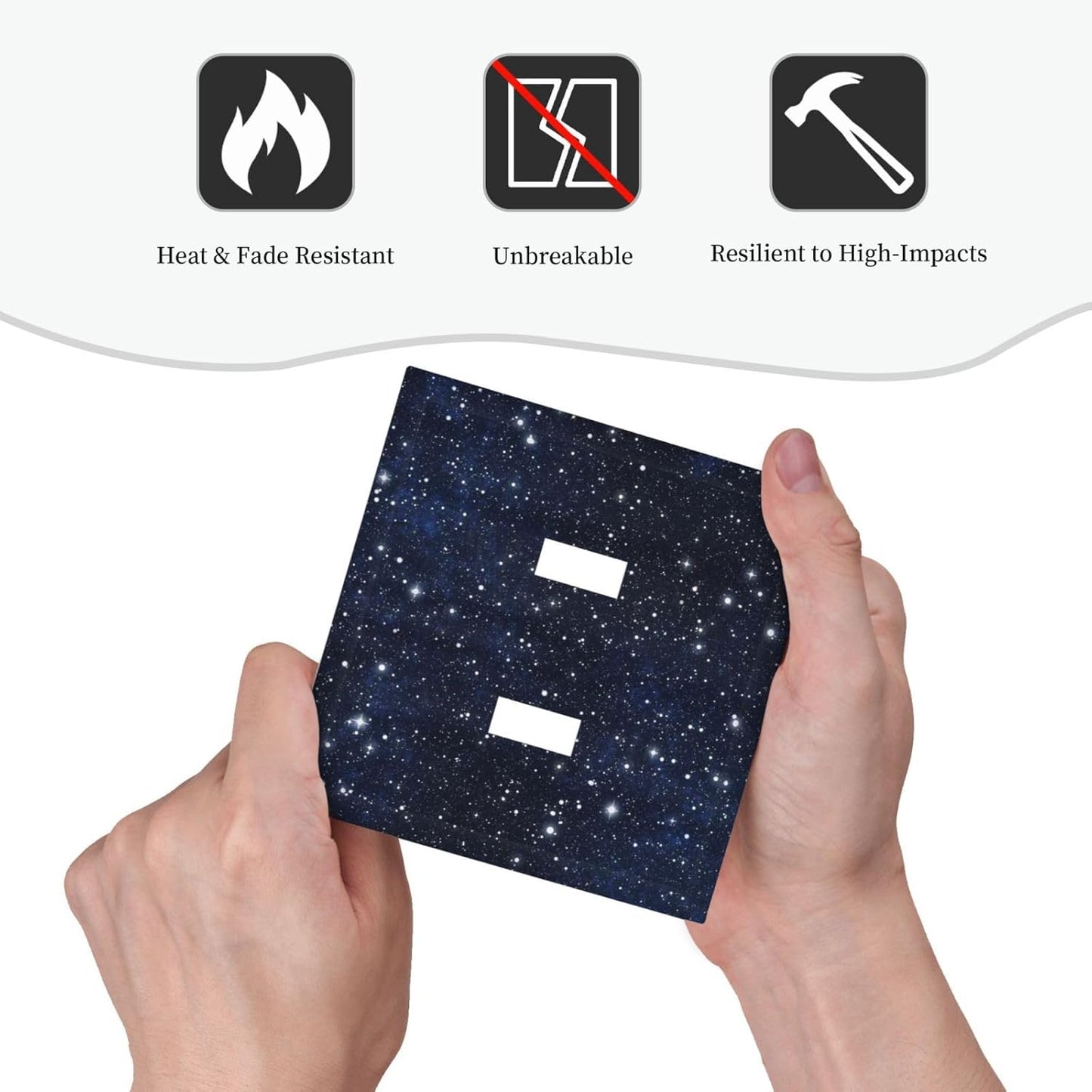 Decorative Light Switch Cover Night Sky Star Cosmic Starry Fantasy Galaxy Universe Space Double Toggle Switchplate 2 Gang Personalized Wall Plate Switchcovers Decora Light Switch Plate