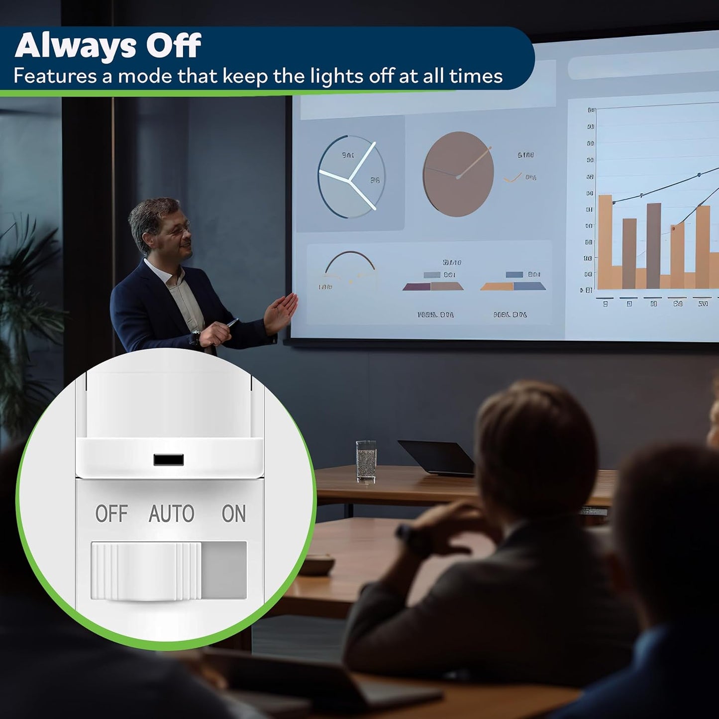 TOPGREENER in-Wall PIR Motion Sensor Light Switch, Motion Sensor Switch, Occupancy Sensor Switch, On/Off Override, 4A, 500W, Single Pole, 𝐍𝐞𝐞𝐝 𝐍𝐞𝐮𝐭𝐫𝐚𝐥 𝐖𝐢𝐫𝐞, TSOS5, White, 4 Pack