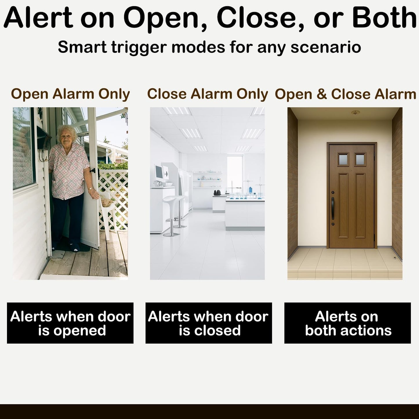Door Chime, Wireless Door Open Contact Sensor Alarm Chime with 2,000 FT Range Voice Alert 7 Chimes 6 Volume Levels LED Indicators, Door Ringer Alert for Business/Store/Home/Office When Entering