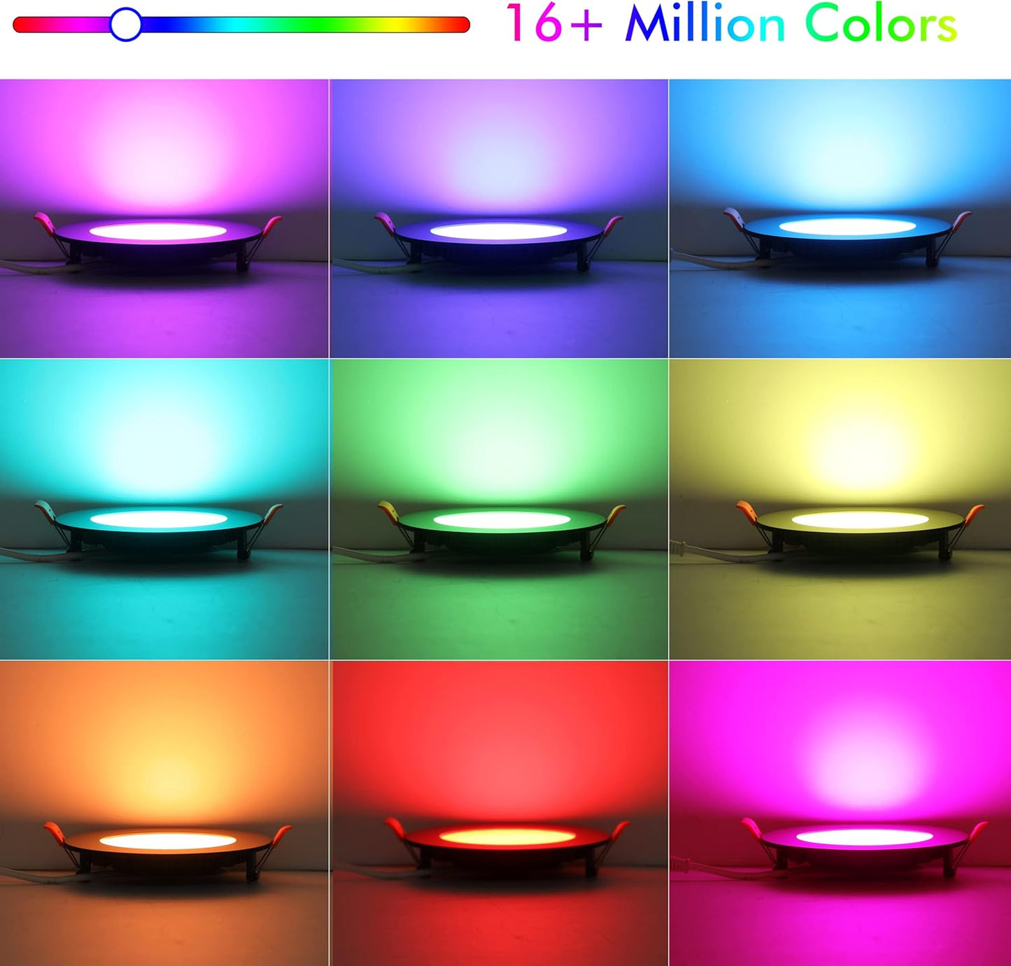 [6 Pack] CLOUDY BAY 4inch Smart WiFi LED Recessed Lights,RGB Color Changing Recessed Lighting,Compatible with Alexa and Google Home Assistant,10W 2700K-6500K,CRI90+ Wet Location,Oil Rubbed Bronze