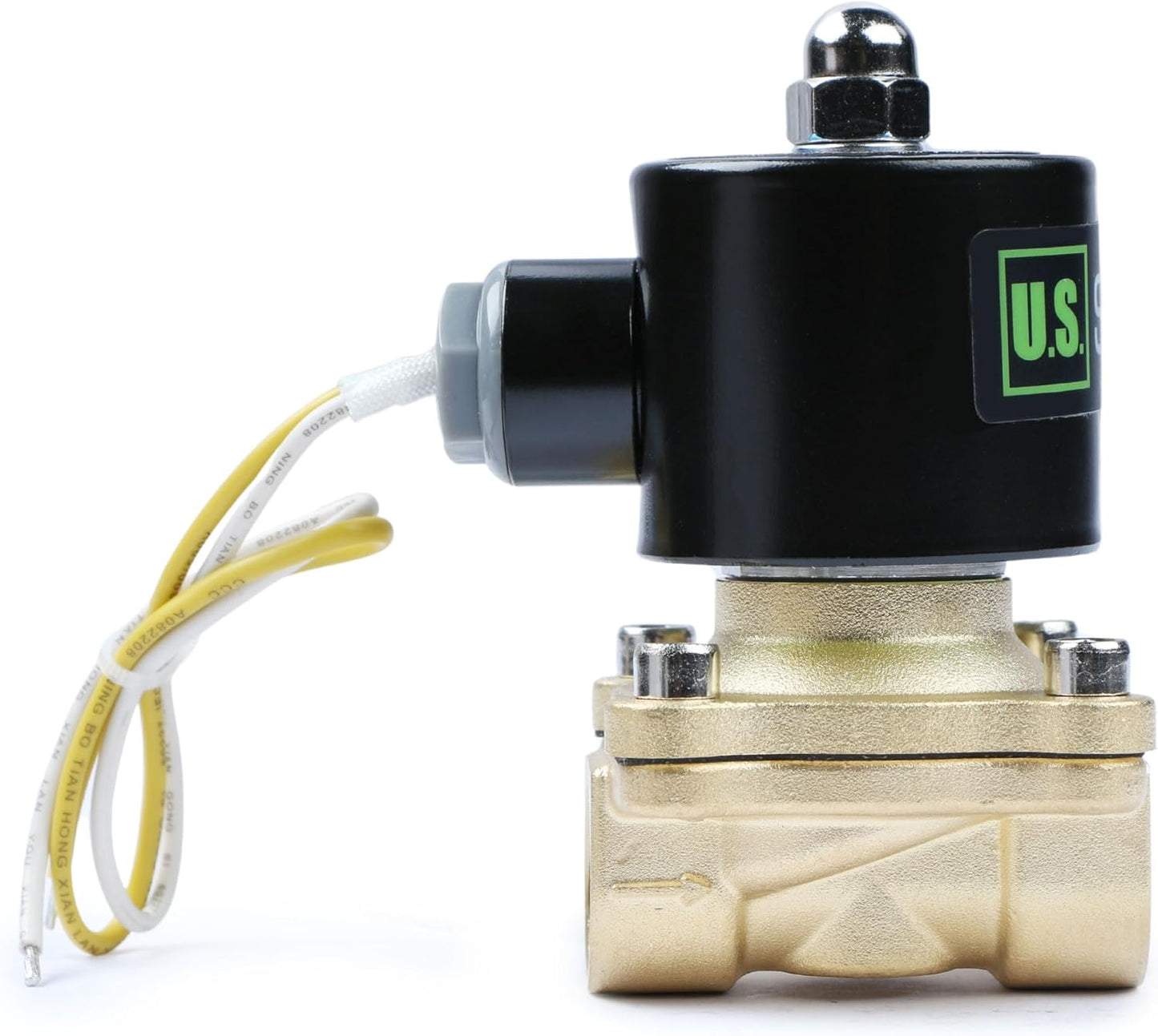 U.S. Solid 1/2" Brass Electric Solenoid Valve110VAC VITON SEAL N.C. (Air, Gas, Fuel...)