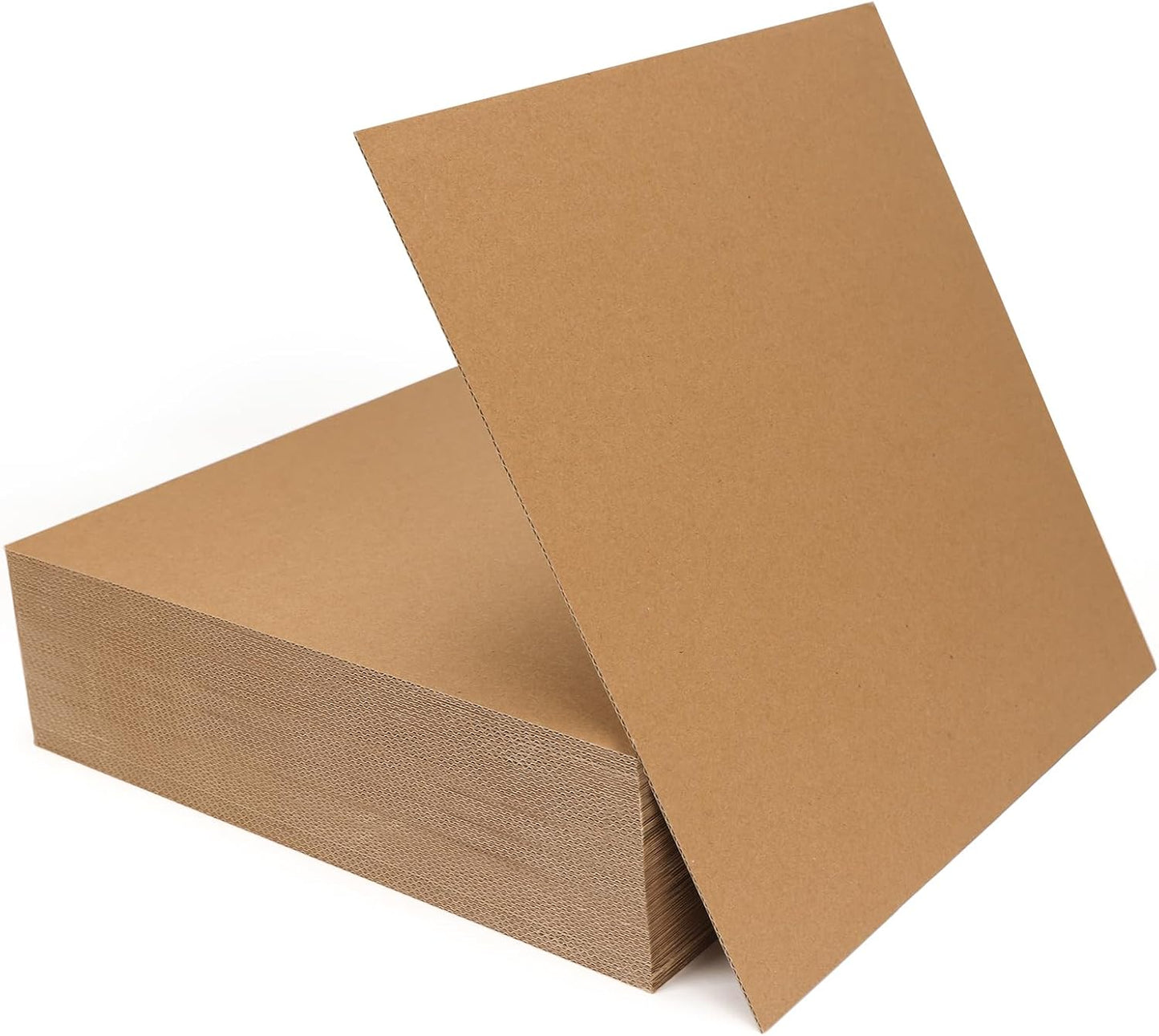 Calenzana 12x12 Browm Corrugated Cardboard Sheets, Flat Card Boards Inserts for Crafts, Packing, Shipping, Moving, Mailing, 50 Pack