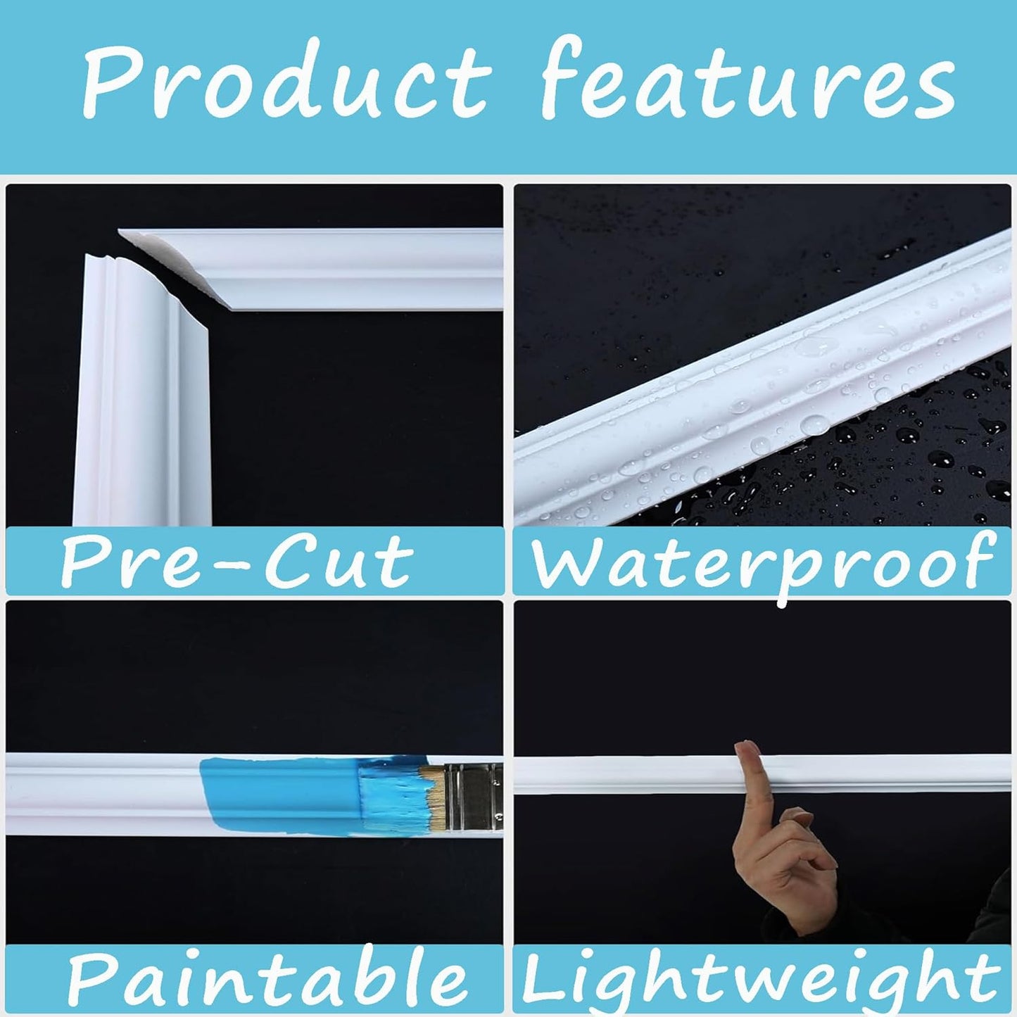 3 PCS Premade Wainscoting Panels Peel and Stick Accent Wall Panels for Interior Wall Decor Easy DIY Build and Batten Chair Rail & Picture Frame Door Decor(24 x 28 in)