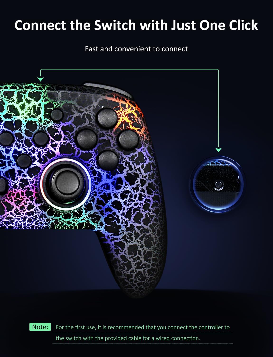 NexiGo Wireless Controller (No Deadzone) for Switch 2 and Switch, Bluetooth Controllers for Nintendo Switch with Vibration, Motion, Turbo and LED Light (Lightstorm)
