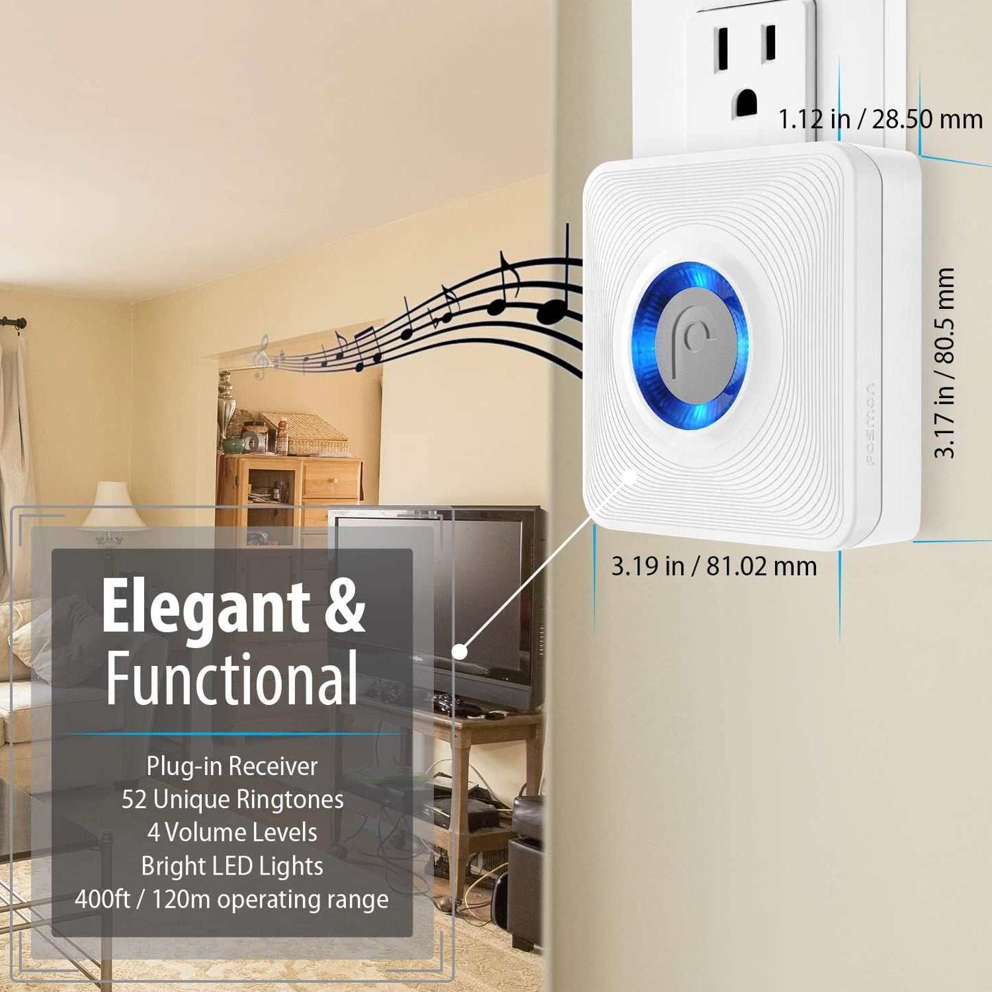 Fosmon WaveLink 51046HOMUS Add-On Receiver Unit (No Sensor or Transmitter) - White