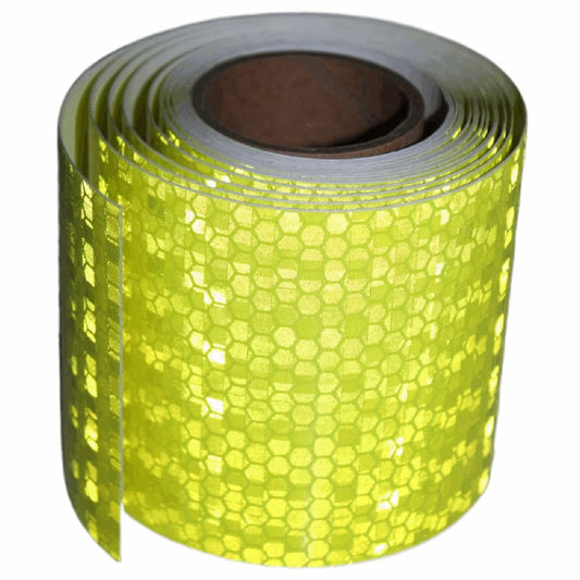 Fluorescent Yellow Reflective Tape Outdoor Waterproof 3 inch, High Visibility Warning Safety Industrial Marking Tape (11 feet)