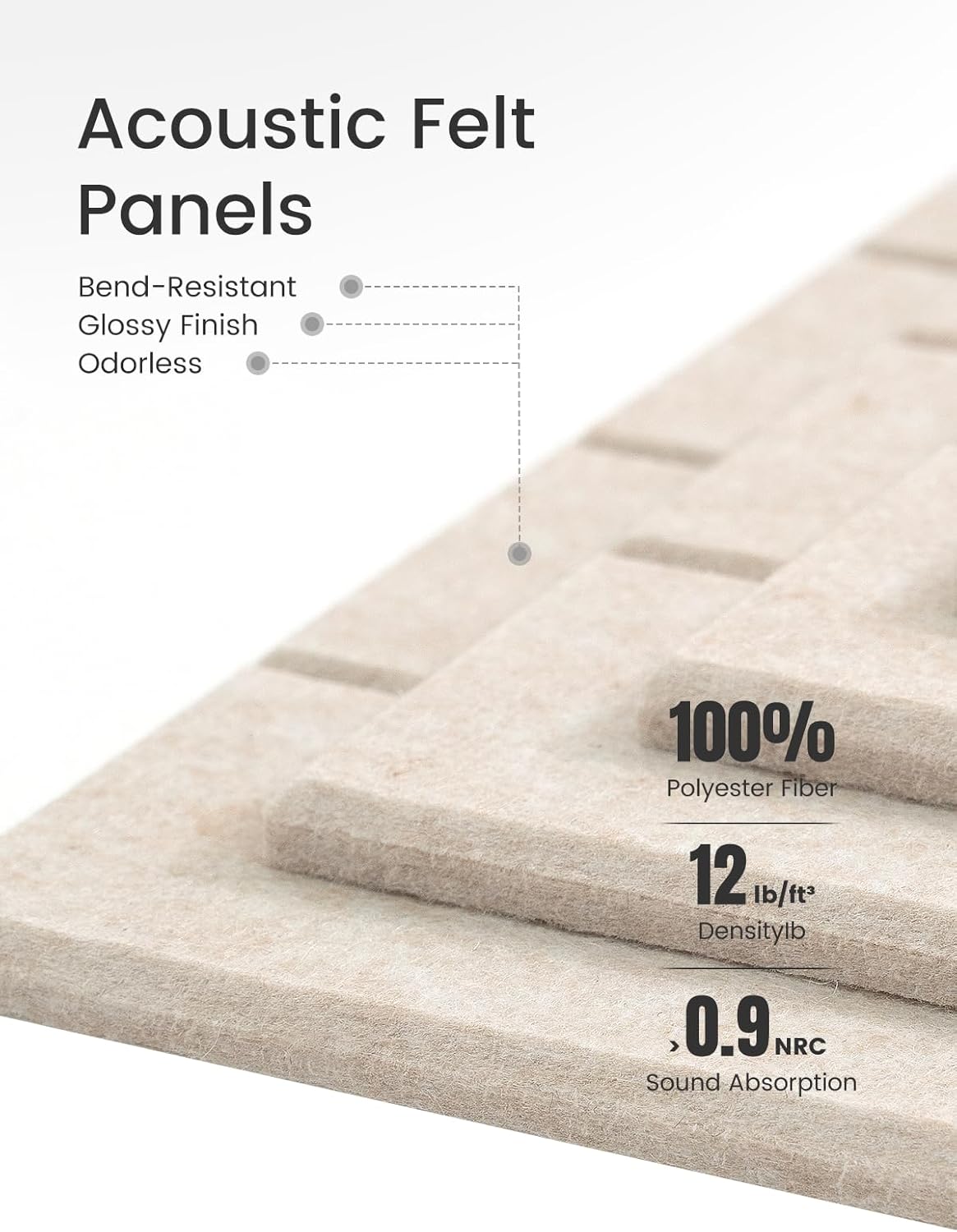 Felt Bulletin Board Tiles Large 36" x 24" Cork Board Alternative-6 Pack with 40 Adhesive Tabs, Thick Slat Wall Panels for Office Decor, Push Pin Board Wall Organizer Alternative - Oatmeal