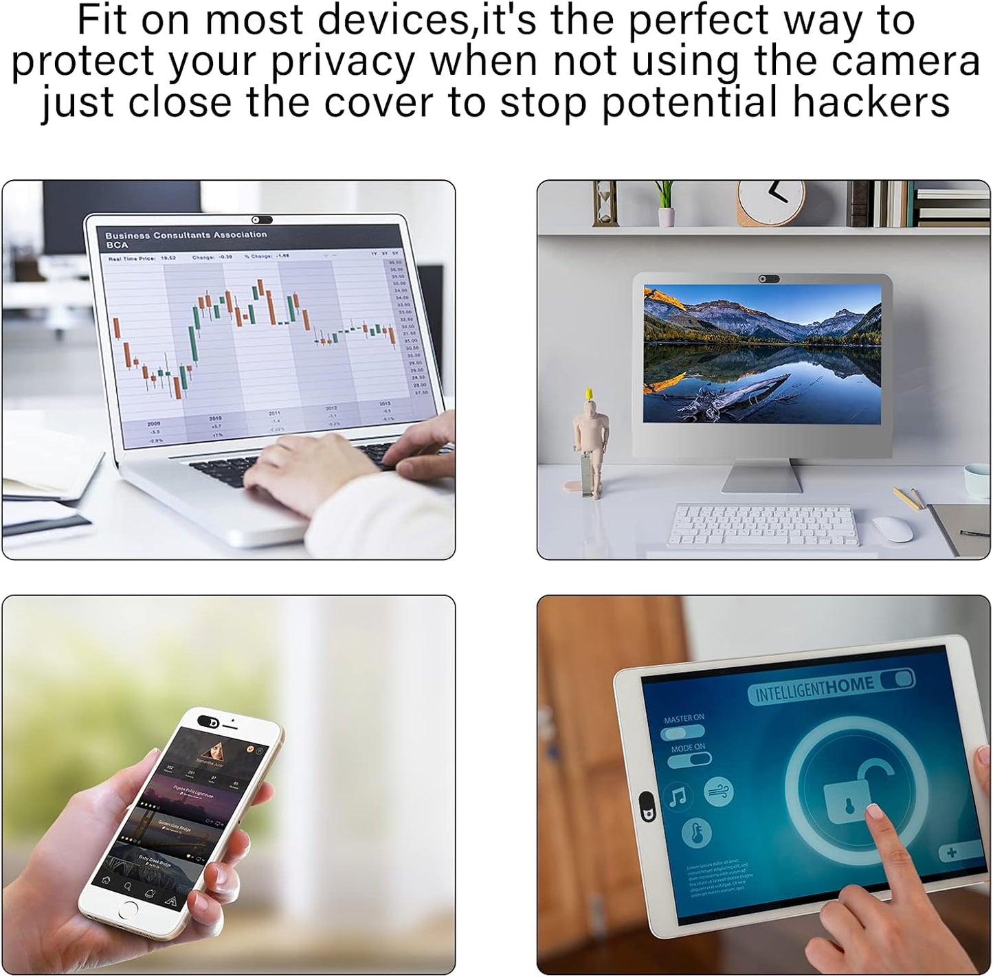 Laptop Camera Cover Slide, Camera Cover, 6 Pack Ultra Thin Webcam Cover Slide for Laptop, Desktop, PC, Tablet, Smartphone, Protect Your Privacy and Security(Black)