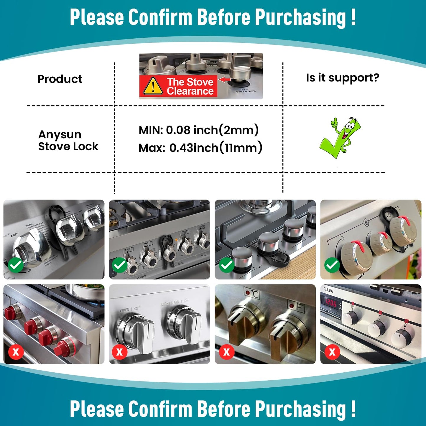 Stove Knob Lock for Child Safety and Proofing (5 Pack), Oven Knob Safety Covers for Kids and Pets(Black)