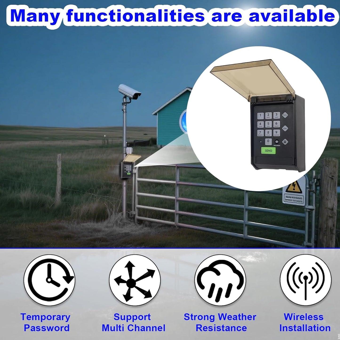 for Ghost Controls AXS1 AXP1 Remote Transmitter,5-Button Remote Transmitter for Automatic Gate Openers, Partymode, Compatible with Ghost Controls Single/Dual Control Opener Systems (AXWK Black)