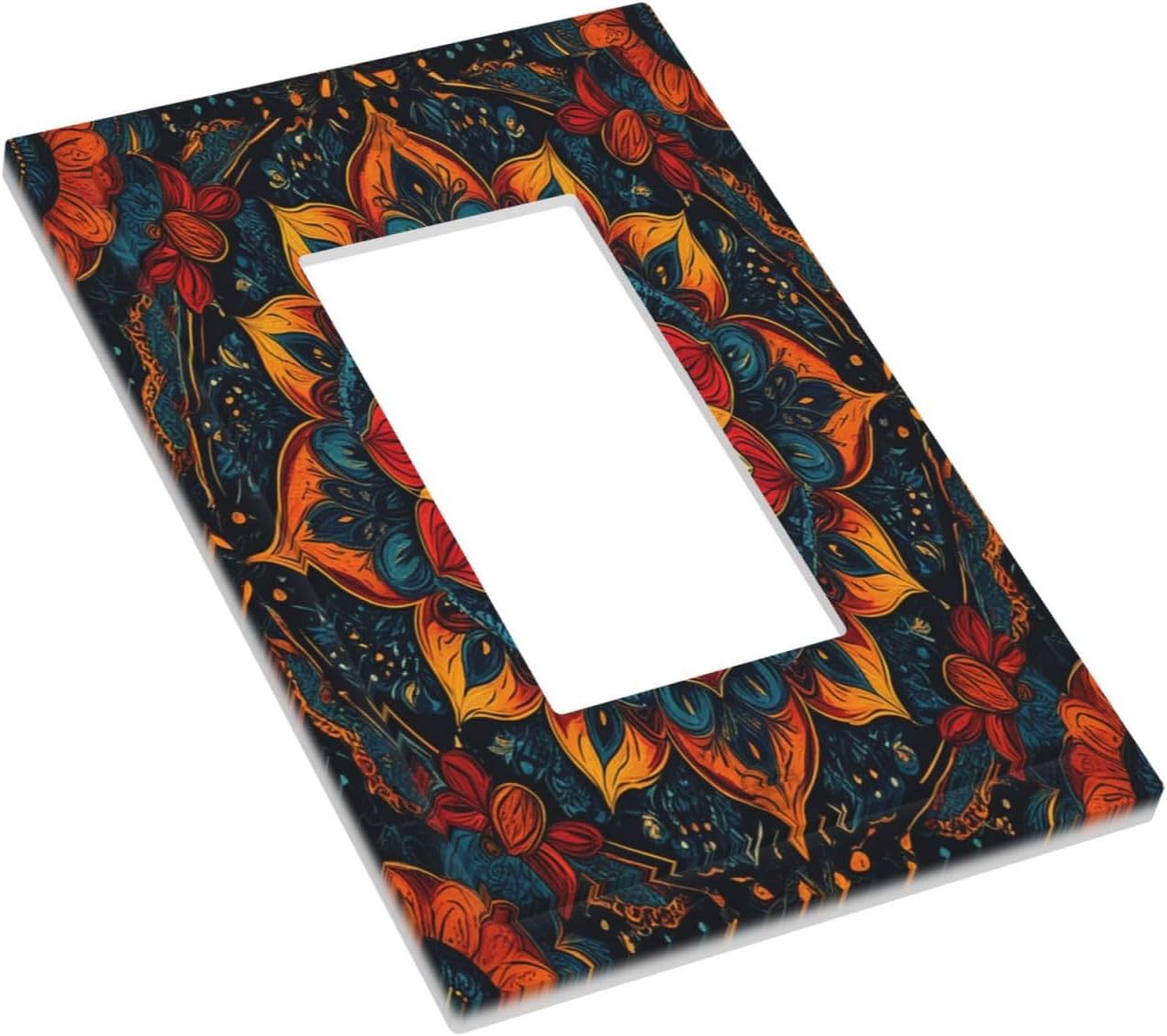 Outlet Covers Boho Colorful Mandala 1 Gang Wall Plates Single Rocker Light Switch Covers Decorative Switch Plates Electrical GFCI Panel Covers for Home Office Decor 5 X 3 IN