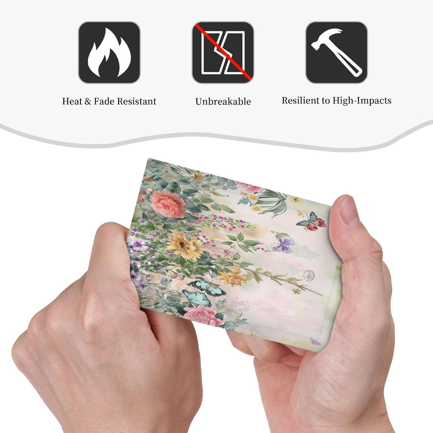 Rustic Floral Watercolor Flower Blossom Butterfly 1-Gang No Device Blank Wallplate Electrical Light Switch Covers Decorative Receptacle Face Plate Cover for Bathroom 5 X 3 IN