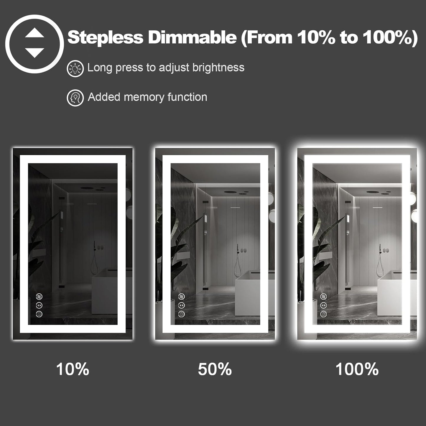 Amorho LED Bathroom Mirror, 72" X32" with Front and Backlight, Large Dimmable Wall Mirrors with Anti-Fog, Shatter-Proof, Memory, 3 Colors, Double LED Vanity Mirror