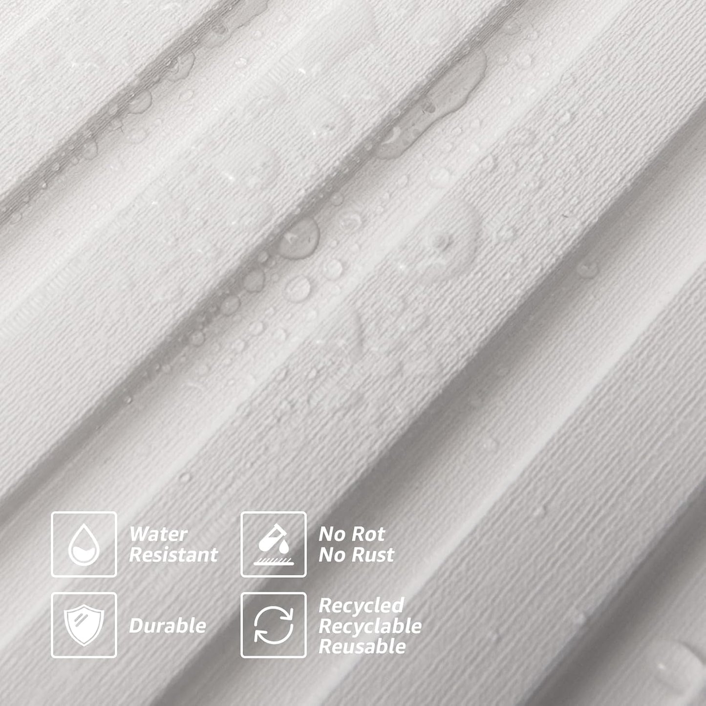 Art3d Slat Wall Panels, WPC Soundproof 3D Wall Paneling for Interior Wall Decor, TV Background, 8-Pack 96 x 6 in. Off-White