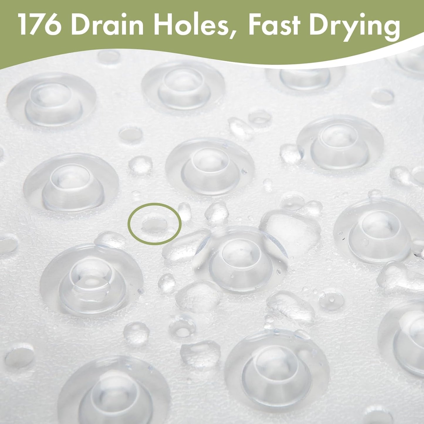 AmazerBath Shower Mat Non Slip 40 x 16 Inches, Shower Stall Mats with Suction Cups and Drain Holes, Non Slip Bath Mat for Tub for Elderly & Kids, Clear