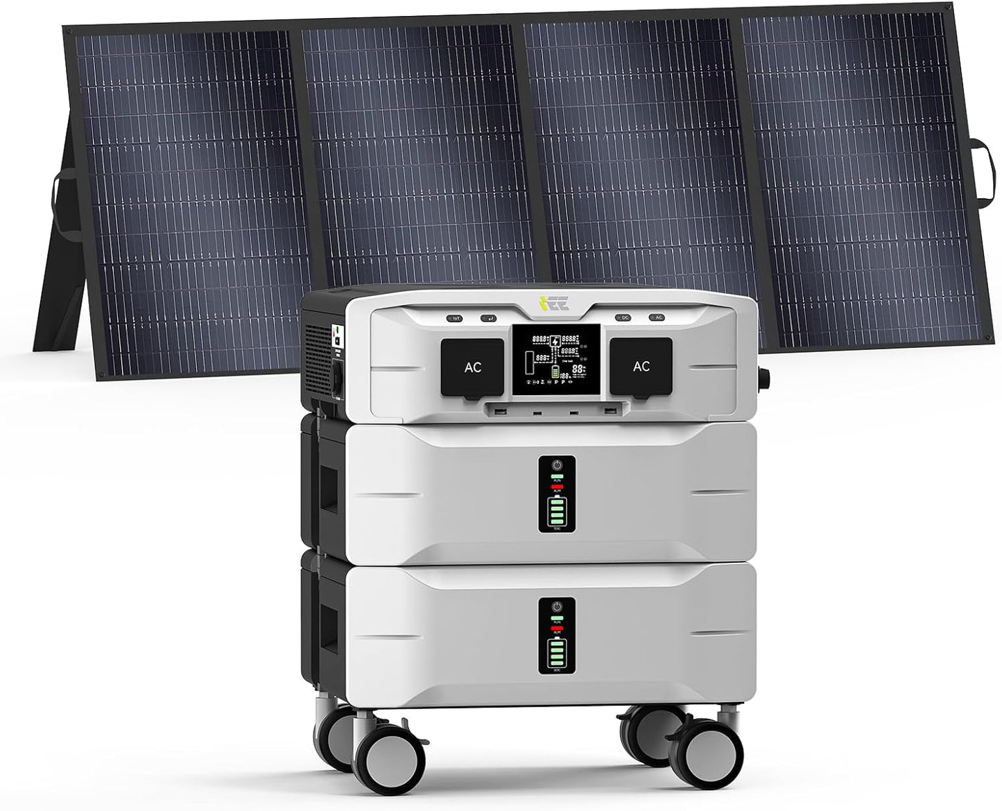 IEE SP5000 Solar Generator 5000W, 5120Wh Power Station with 400W Solar Panel, 5 AC Outlets(9000W Surge), 120V/240V Dual Voltage, LiFePO4 Battery for Home Backup Outdoors Camping RV Emergency