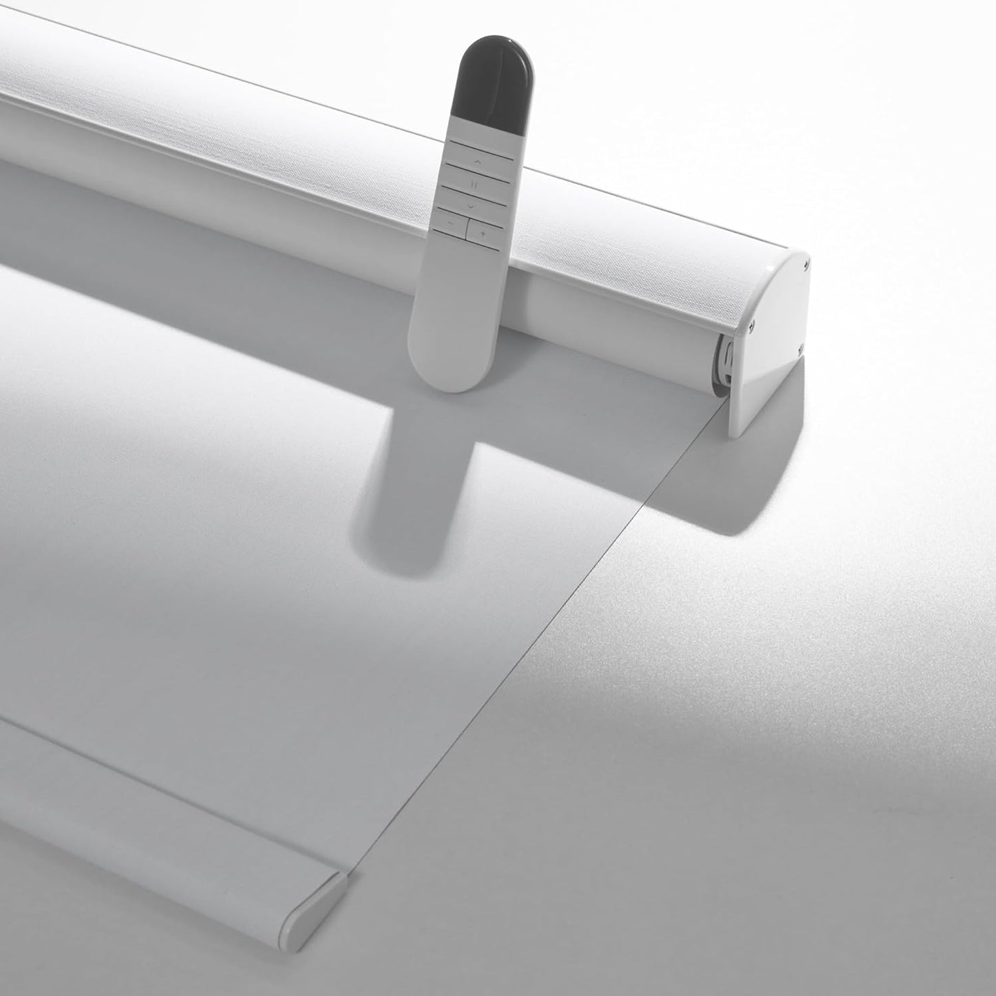 Boolegon Motorized Roller Blinds - 100% Blackout Smart Electric Shades with Remote, Compatible with Alexa/Google Home/HomeKit via Hub, Easy Install for Home Office, White, Custom Size.