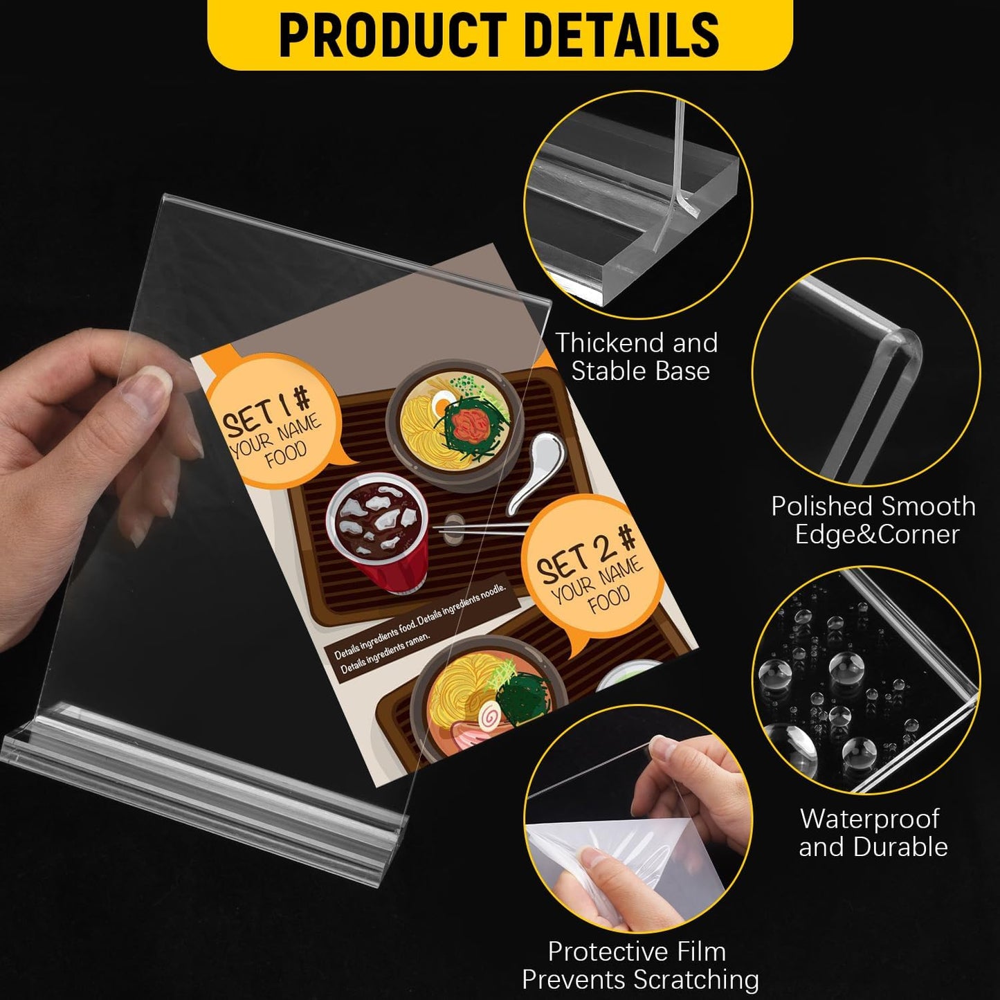 Dynta Acrylic Sign Holder 8.5 x 11 Inches 14 Pack Double Sided Clear Display Stand Vertical Table Sign Holder Plastic T Shape Document Menu Flyer Holder for Office Stores Restaurants Wedding Party