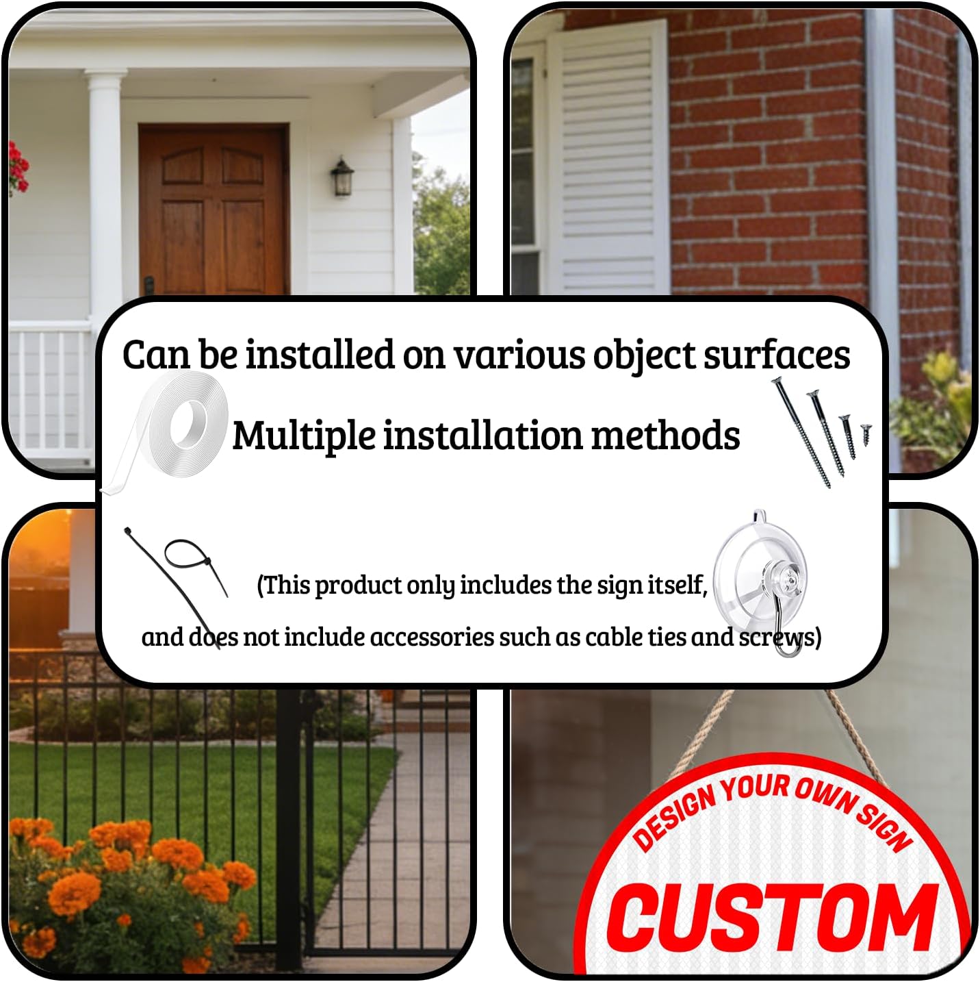 custom signs,aluminum outdoor metal sign,square with arrows,multiple sizes/colors,Option double-sided/reflective,personalized signs metal with your text,logo,photo,for home/business Road direction ,shop ads,Warning(Square)