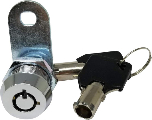Admiral Locks Tubular Cam Lock, Keyed Alike Removable Key RV Compartment Storage Lock Cabinet Locks (Chrome Pack of 1, 5/8" 90°)