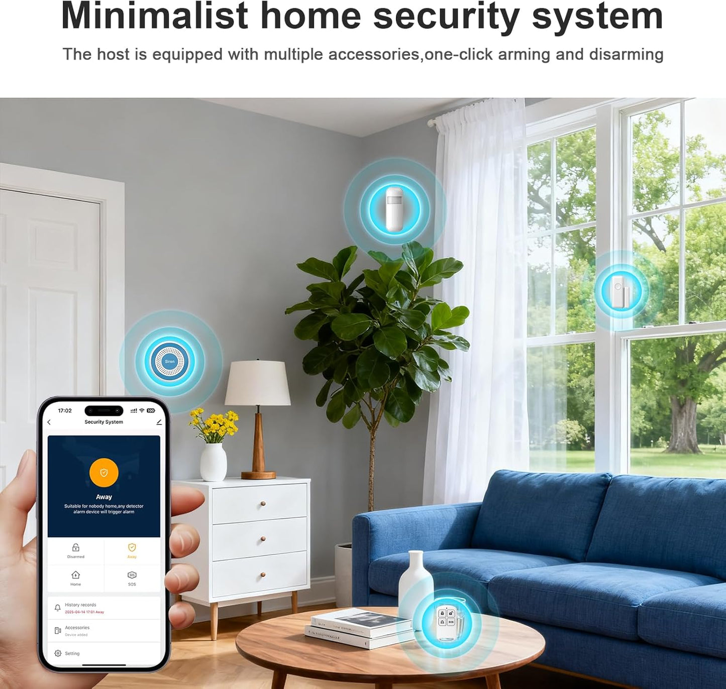 Alarm System for Home Security,WiFi+4G Smart Door Alarm Systems Kit NO Monthly Fees,with Instant App Alerts Door Window Motion Sensor,Compatible with Alexa,for Apartment & Kids Safety