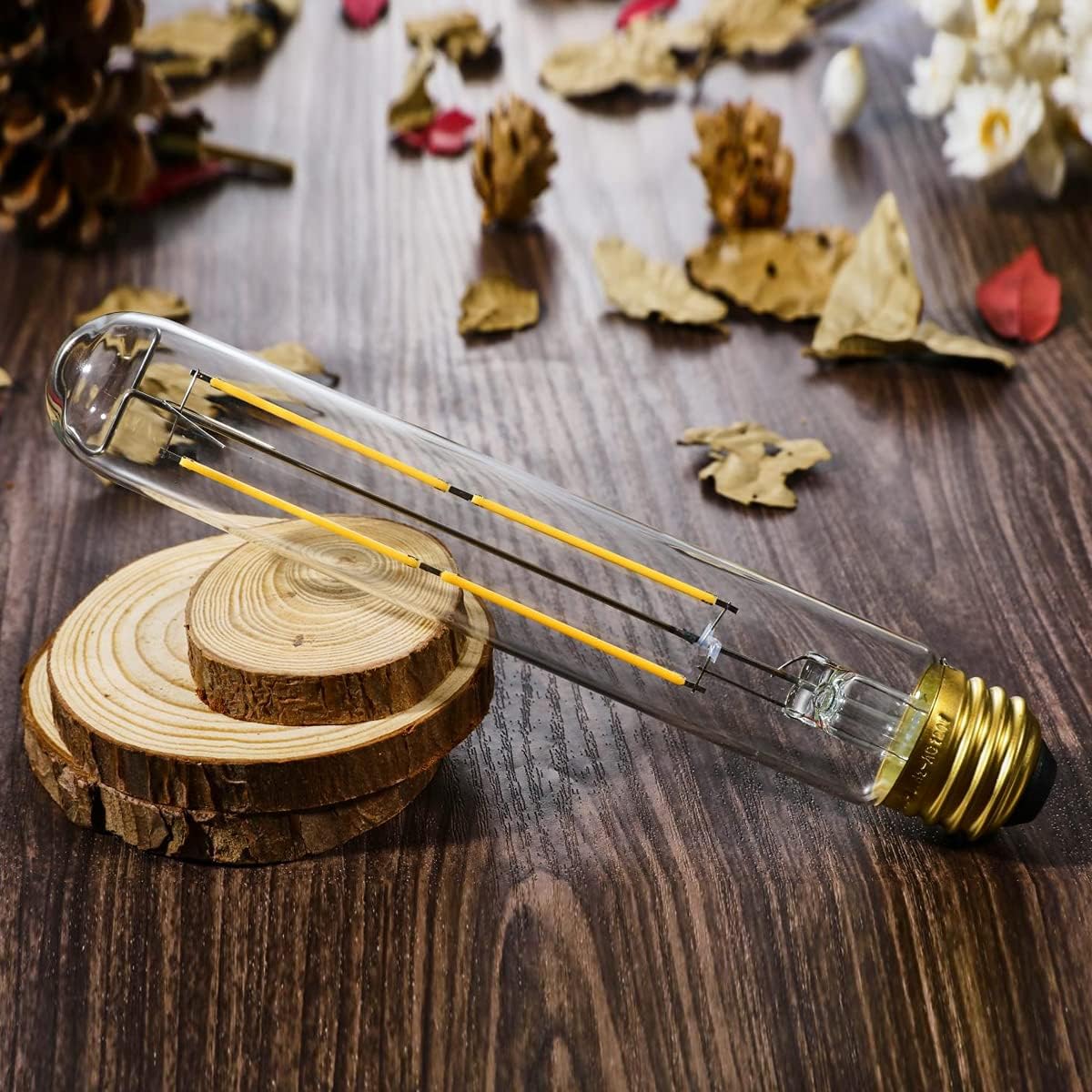 XININSUN T10 LED Bulb 6W Equal E26 LED Bulb 60 Watt dimmable Neutral White 4000K E26 Edison Bulb AC120V 600lm Tubular Light Bulb T9 for Rustic Pendant,Island,Chandeliers,Wall sconces Pack of 4