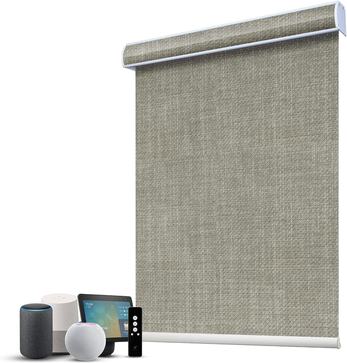 SmartWings Motorized 100% Blackout Shades Blinds, Custom Size, Cordless Window Shades with Rechargeable Battery, Work with Matter/Apple HomeKit, Alexa, Thread/Zigbee, Remote Optional, Vigor Sage