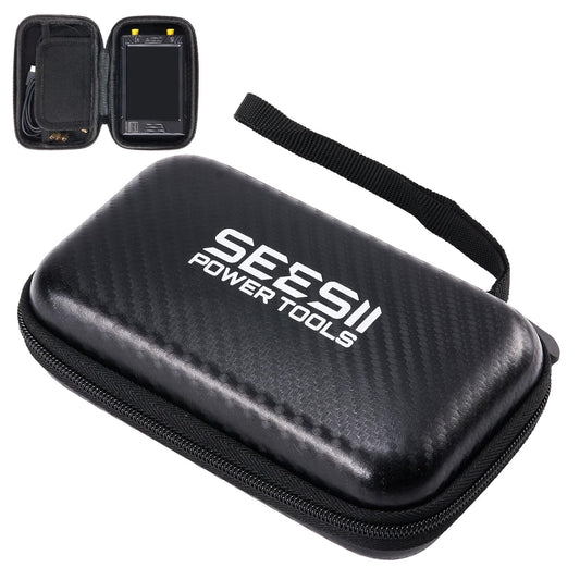 Seesii 4 Inch Protective Case for NanoVNA-H4 & TinySA Ultra: EVA Hard Shell Storage Pouch with Custom Foam for Antenna/Spectrum Analyzer, Waterproof Shockproof Design with Carry Strap