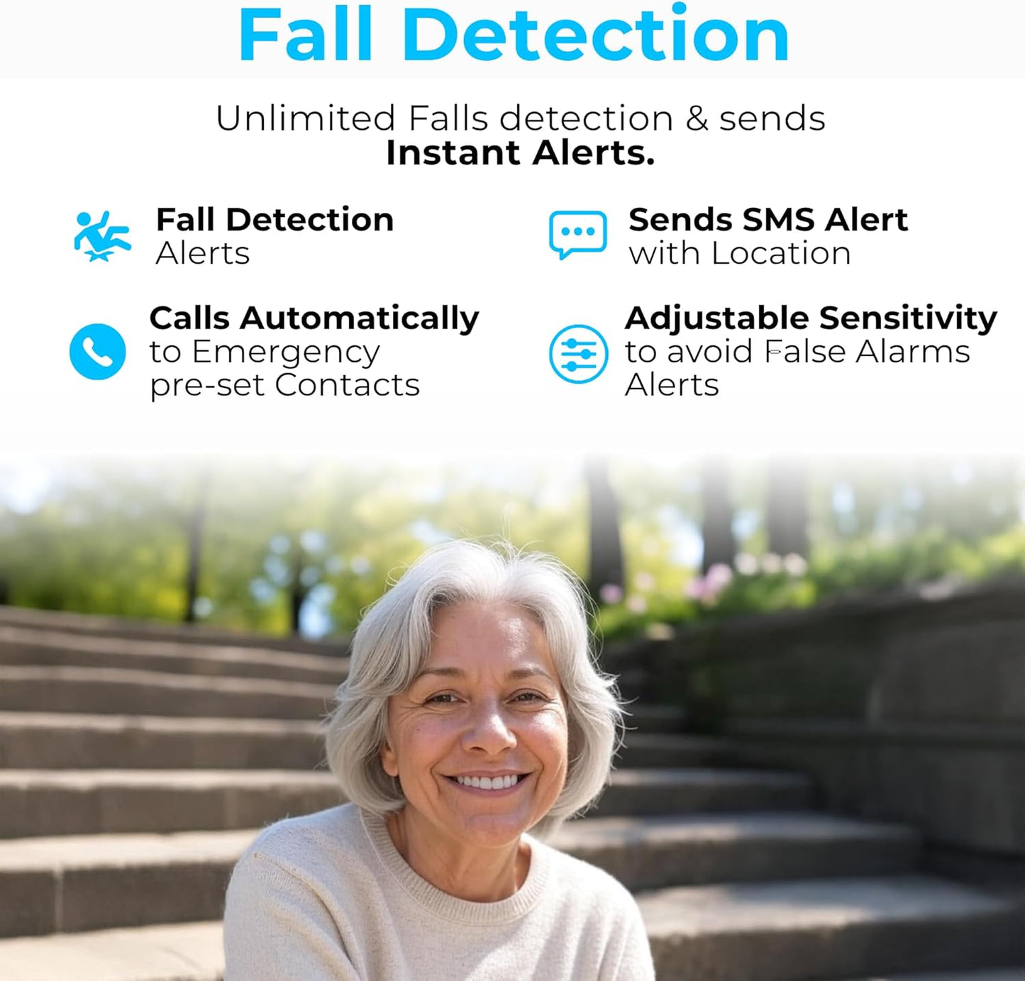 SecuLife SOS Wristband,Fall Detection, GPS Safety Bracelet for Seniors – SOS Button, Geo-Fencing, 2-Way Calling & Caregiver Tracking – Medical Alert Device, Simple & Reliable Alert System