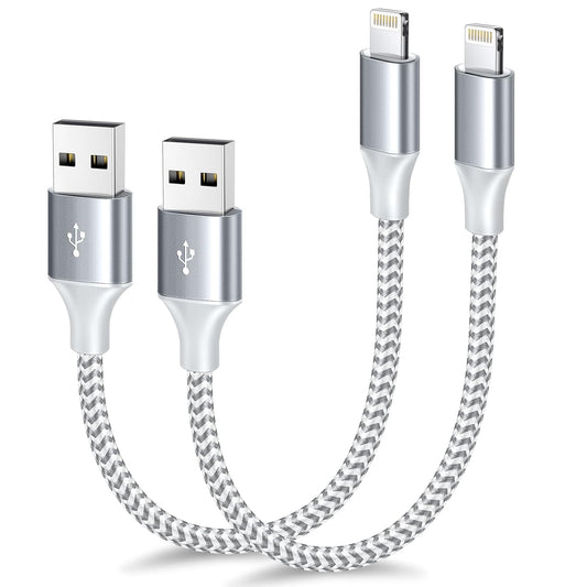 [Apple MFi Certified] Short iPhone Charger 1ft 2Pack,USB A to Lightning Cord Nylon Braided 12 Inch Fast Charging iPhone Cable Compatible with iPhone 14 13 12 11 Pro/Max/Mini Xs SE2/iPad for Car