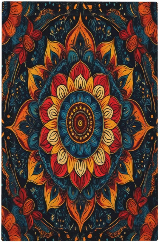 Boho Colorful Mandala 1-Gang No Device Blank Wallplate Electrical Light Switch Covers Decorative Receptacle Face Plate Cover for Bathroom 5 X 3 IN