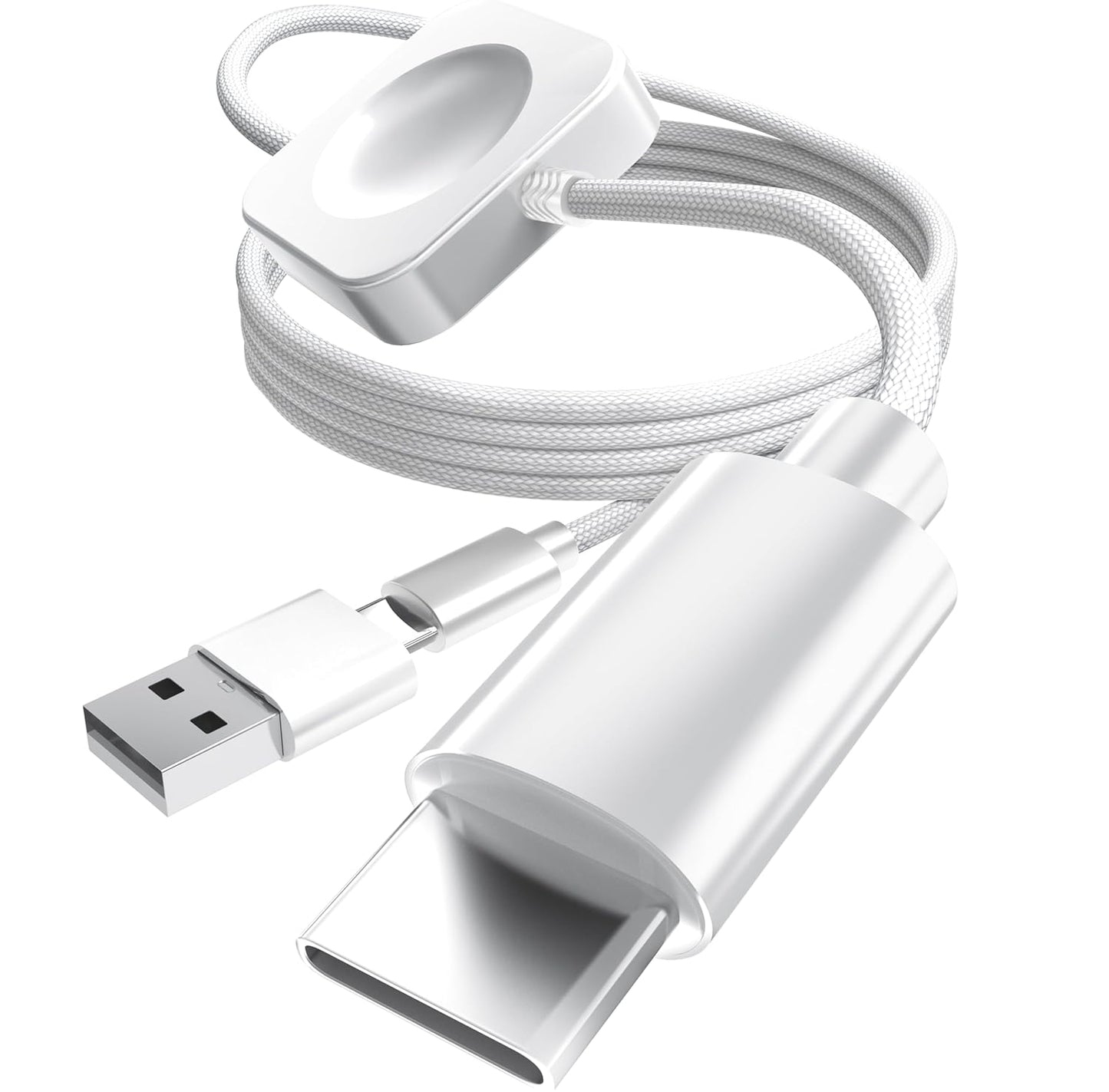 CTREEY 2-in-1 Fast Charging USB C to C Cable with Built in Apple Watch Charger for iPhone 17/16/15, iWatch Ultra 3/2/1 & Series 1-11, Vacation Camping Essentials, Portable for Samsung/Google, iPad