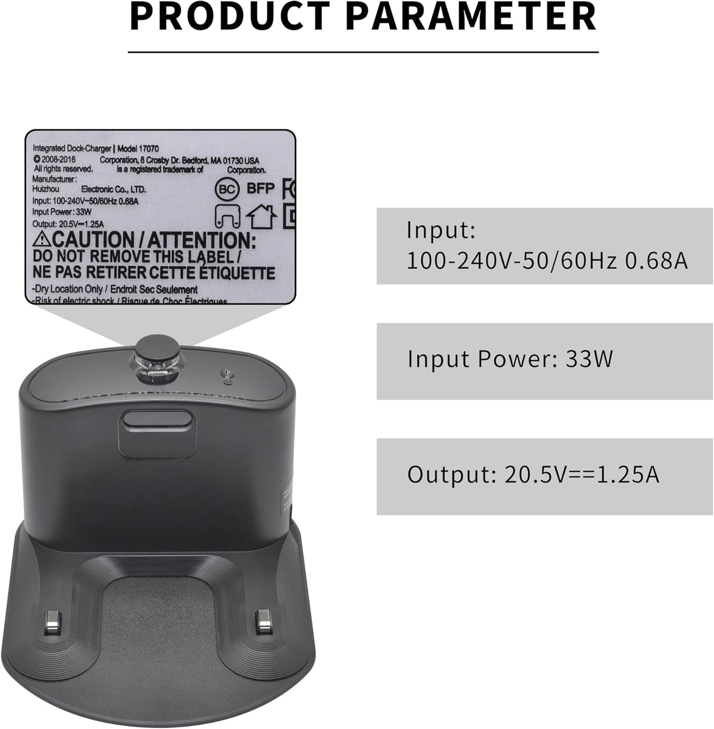 RDSJK Roomba Charger Dock, Replacement for iRobot Roomba e5 e6 i1 i3 i4 i5 i6 i7 i8 j5 j7 j9 Series & All 500 600 700 800 900 Series - Charger ADF-N1 17070 17064 4452369