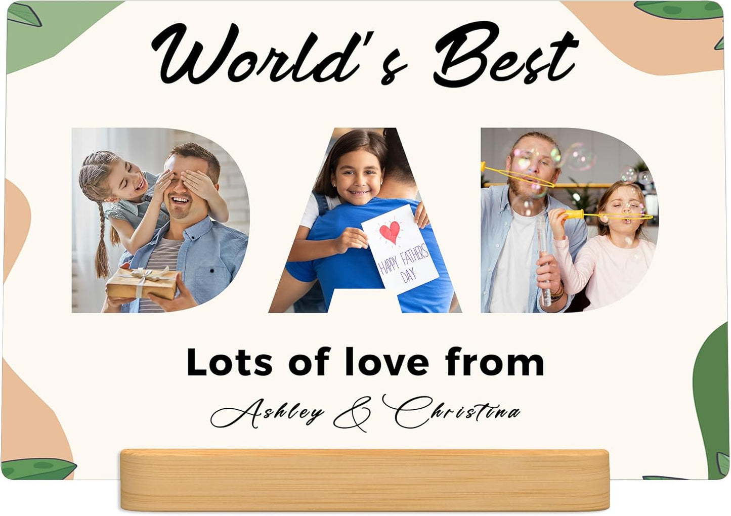 Personalized Father's Day Gifts for Dad from Kids Daughter Son, Customized Metal Picture print for Dad,Custom Metal Photo gifts for Dad - Gift Wrapping Available
