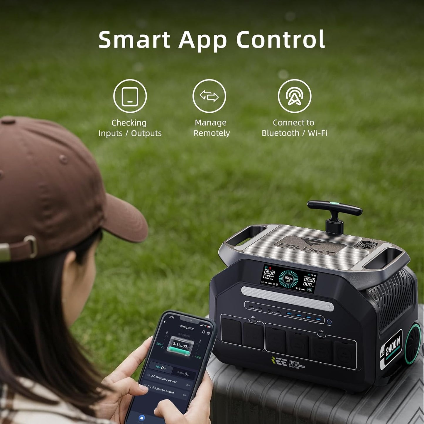 IEE 3200W/2048Wh Solar power station With 200W Solar Panel,P3200 Solar Generator(6400W Peak),1800W Super Fast Charging,APP Control Emergency Power Station for Home, Camping, Power Outages
