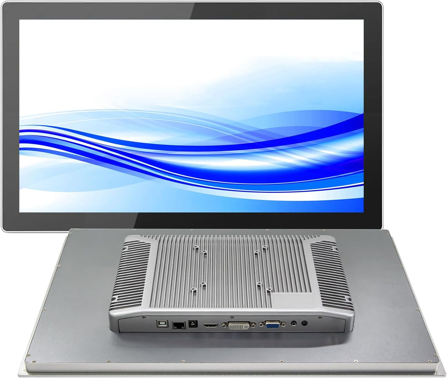 GreenTouch 15.6 Inch High Resolution Embedded Touch Screen Industrial Monitor, Front IP65 Panel Rugged Metal Case Display - 1920x1080