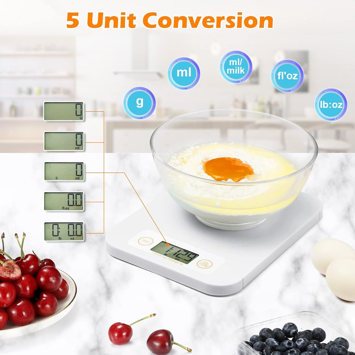 Smart Food Scale - Digital Food Scales Grams and Ounces with Nutritional Calculator, Food Scale for Weight Loss, Kitchen Scales for Food Nutrition, Calorie Scale for Diet, Keto, Diabetics 0.1oz-11lb