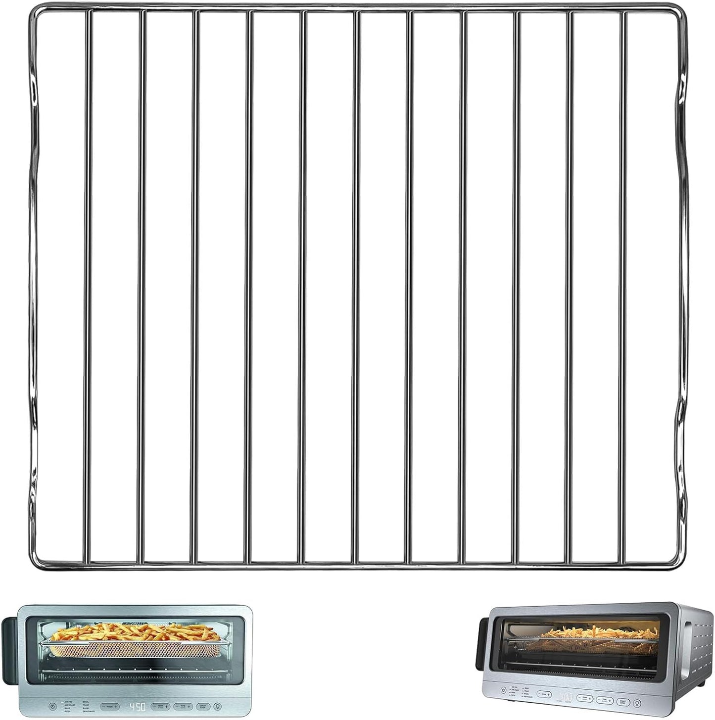 Air fryer Rack for Ninja Flip Toaster Oven & Air Fryer SP151, 13.5''× 11.8'' Food Grade Stainless Steel Air Fryer Accessories Replacement Parts Grill Rack, Dishwasher Safe