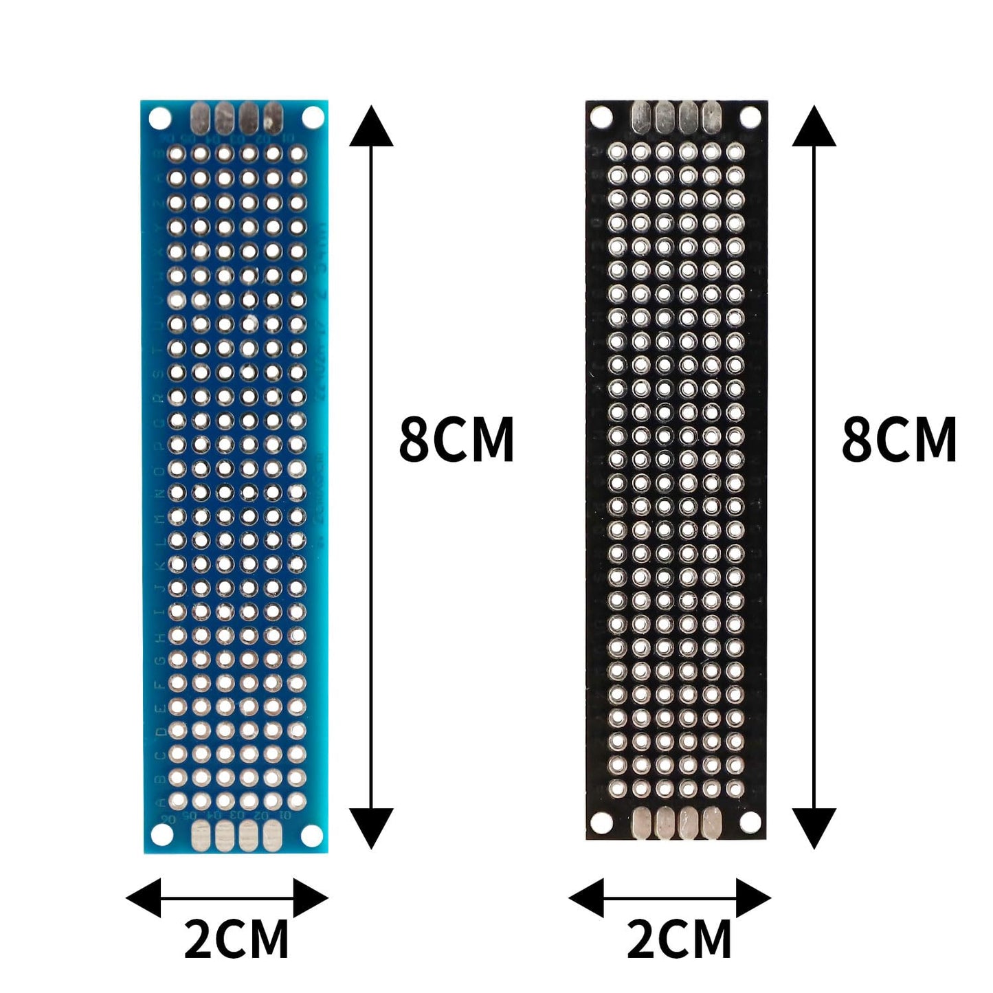 32 Pcs(2x8cm) Double Sided PCB Board Prototype Kit Soldering 2 Colour Universal Printed Circuit Board for DIY Soldering and Electronic Project