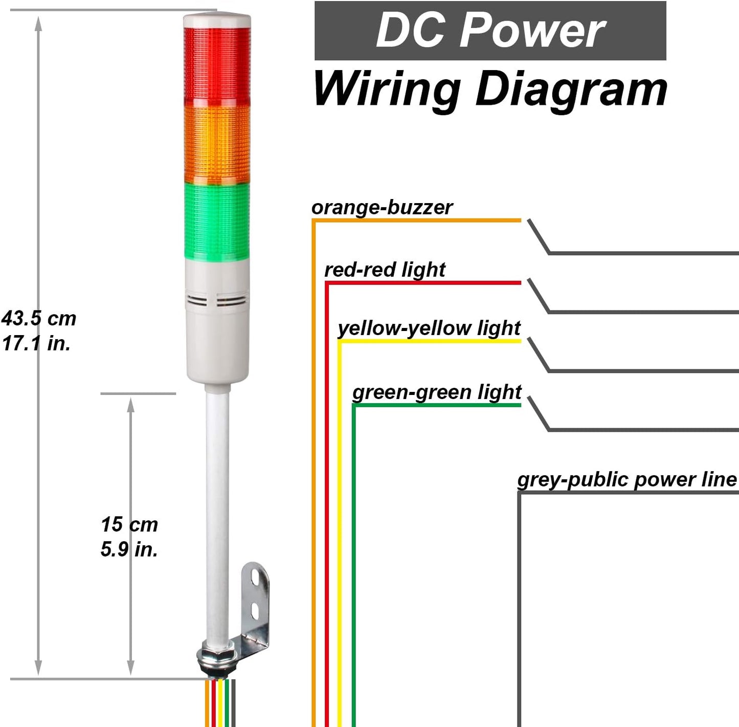 Tower Stack Lights, Industrial Warning Signal Lights Tower Lamps Column, Factory Workshop Safety RGB Signal Indicator, LED Andon Lights (12V, 3 Layers, Without Sound)