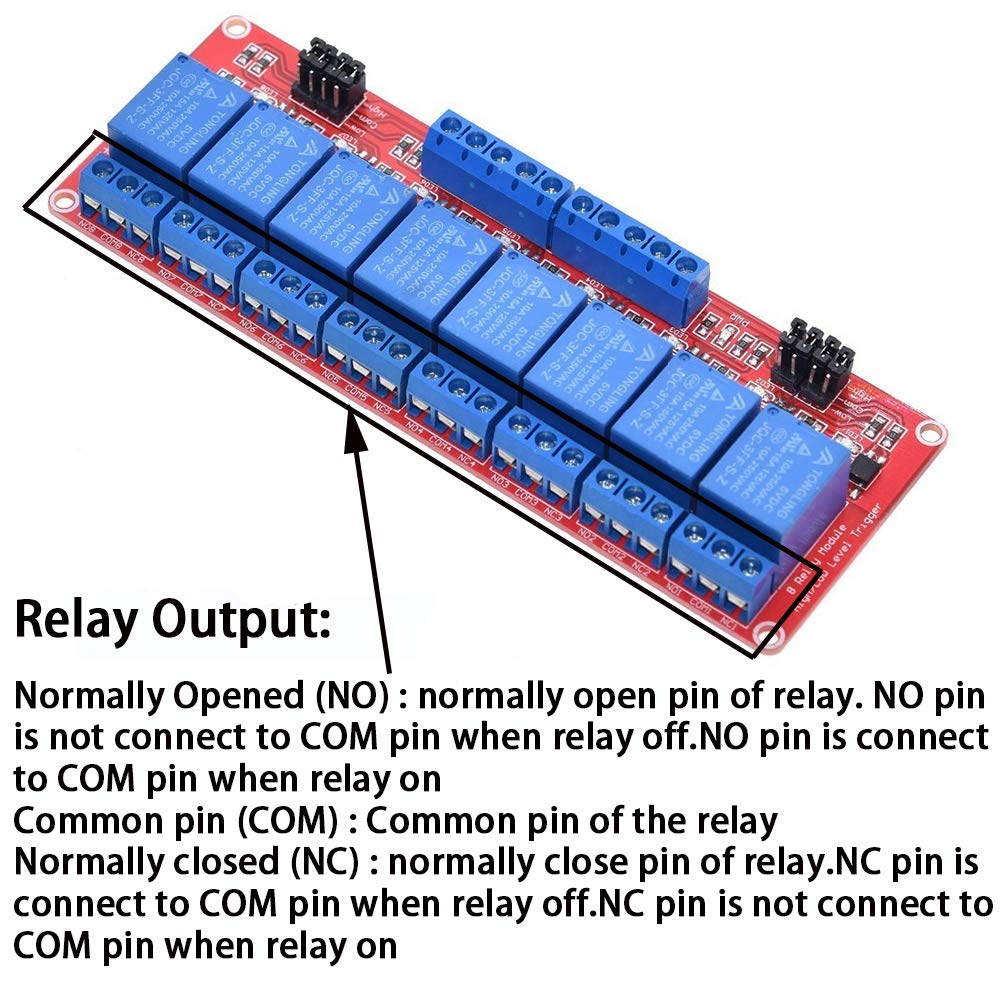 8 Channel 24V Relay Module with Optocoupler High or Low Level Trigger Expansion Board for Raspberry Pi Arduino