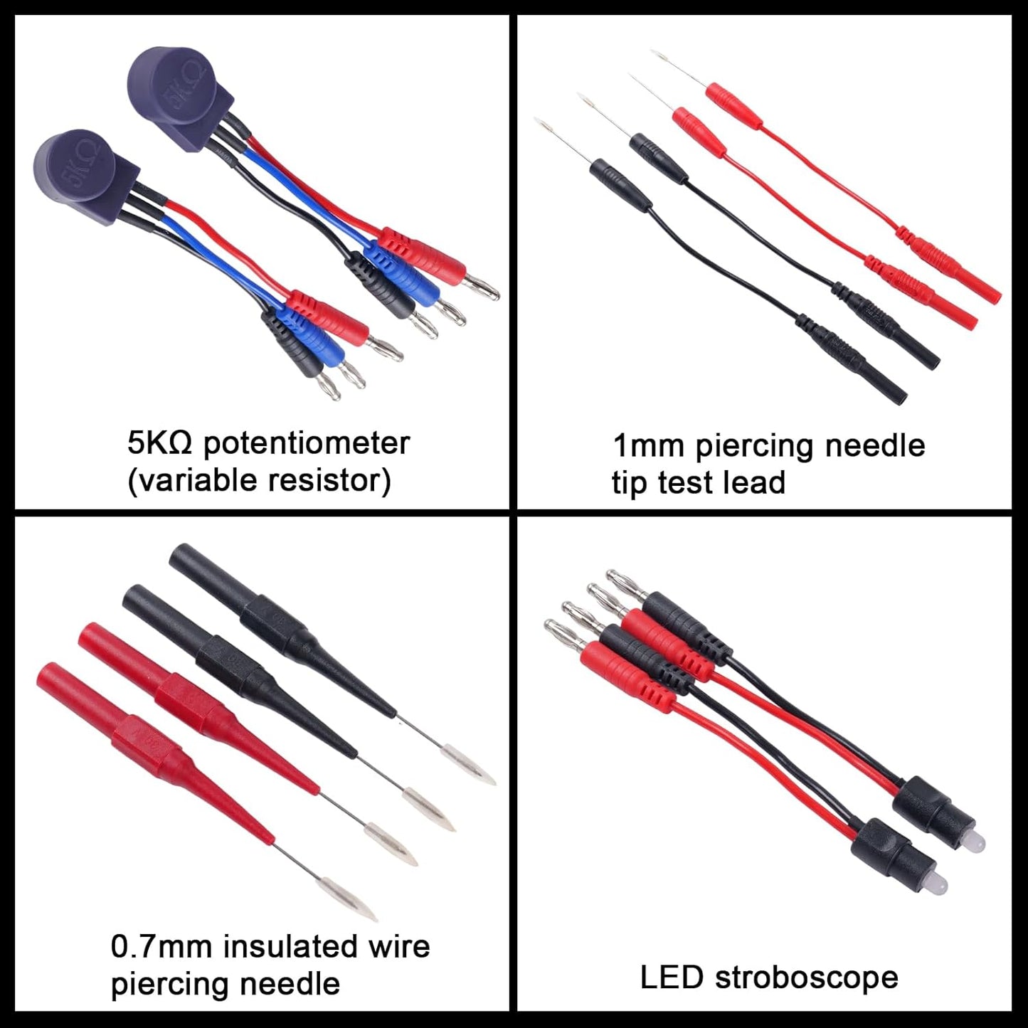 105 Piece Automotive Circuit Test Lead Kit, Multimeter Test Lead Kit, Including Upgraded Puncture Probes、Meter Hanging Kit Etc., Applicable to Automotive Electronic Circuit Fault Diagnosis