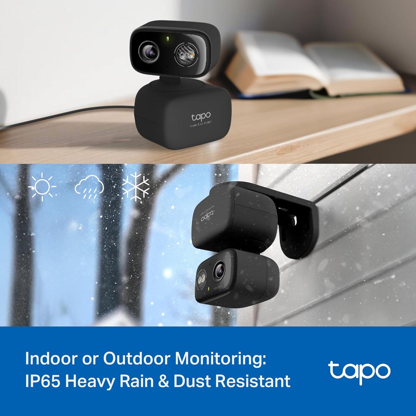 Tapo 2K 3MP Pan/Tilt Indoor/Outdoor Security Camera, Free Person/Baby Cry Detect & Track, 360° View, Night Vision, SD/Cloud Storage, Works w/Alexa & Google Assistant, HybridCam 360, Black (2-Pack)