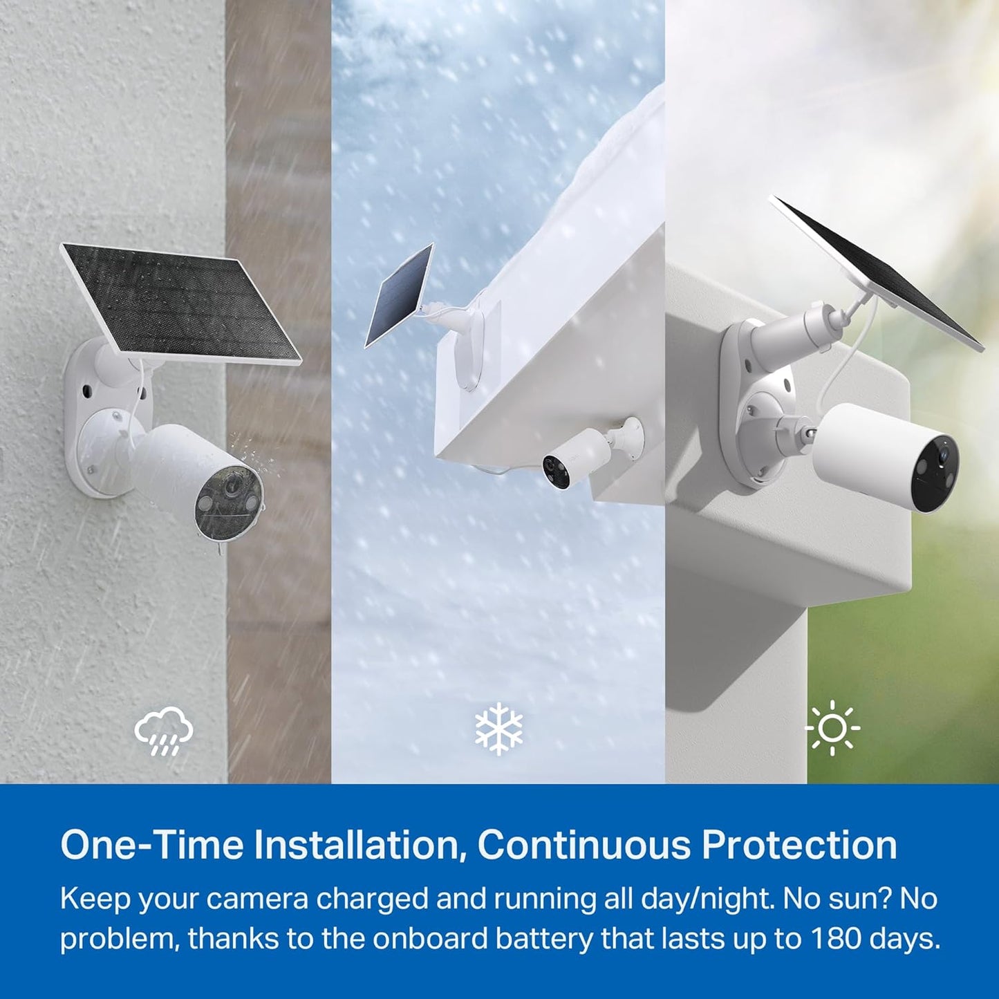 Tapo TP-Link 𝗧𝗮𝗽𝗼 SolarCam C402 Kit, Outdoor Battery Camera w/Solar Panel Base, Wireless, 1080P, Free Person Detection, SD/Cloud Storage, Color Night Vision, No Hub Needed, Works w/Alexa