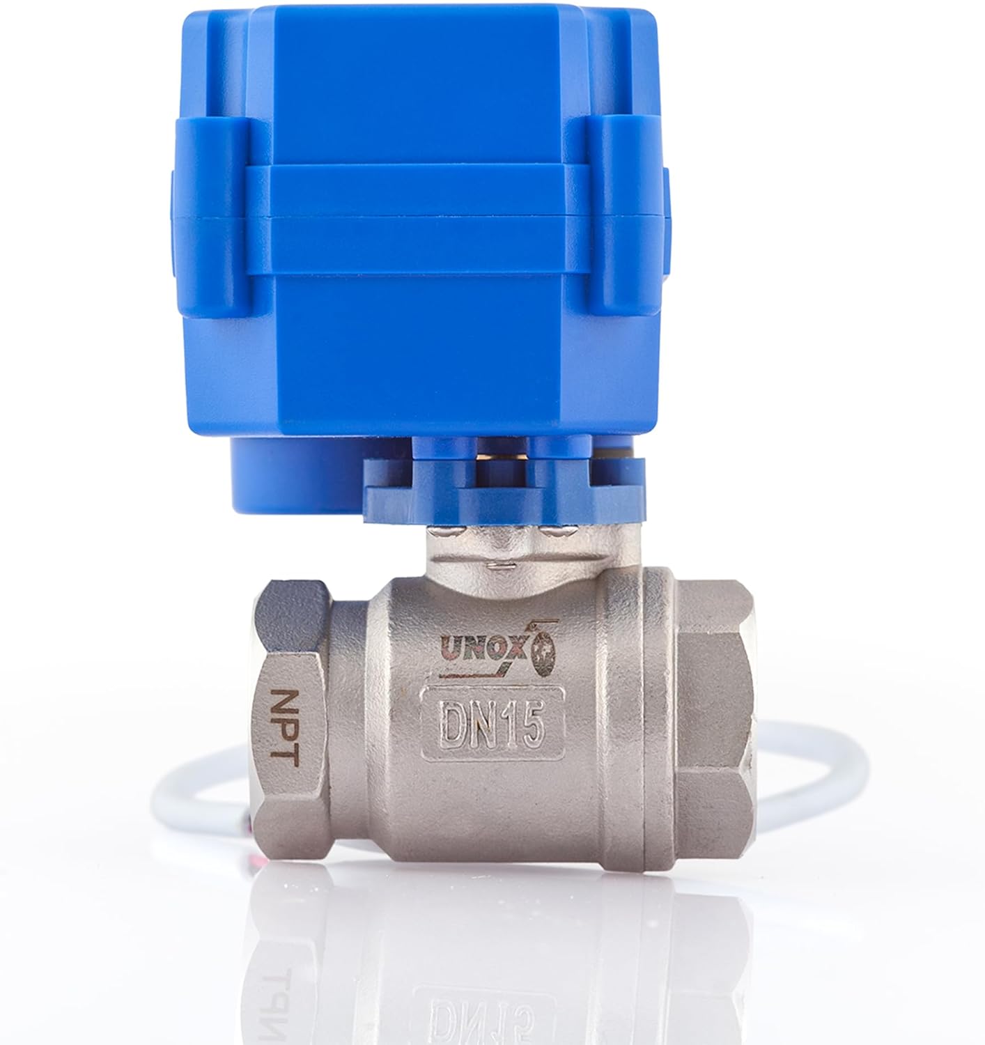 UNOX 1/2 Motorized Ball Valve Stainless Steel AISI304 - Electric Water Valve 9-24V AC/DC and 2 Wire Auto Return Setup - Automatic Main Water Electric Shut off Valve - Ball Valves